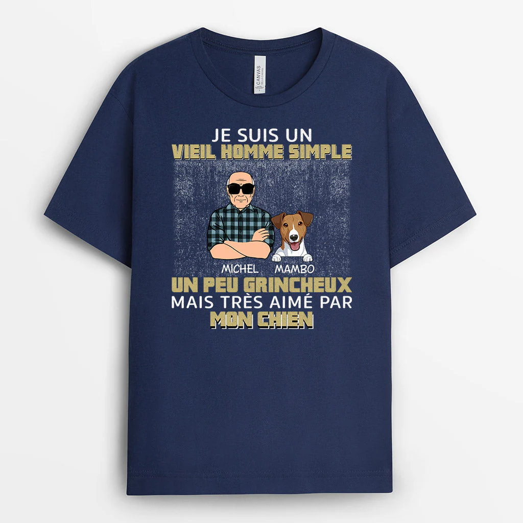 Tee Shirt Personnalisé Chien - Un Homme Grincheux - Image 2