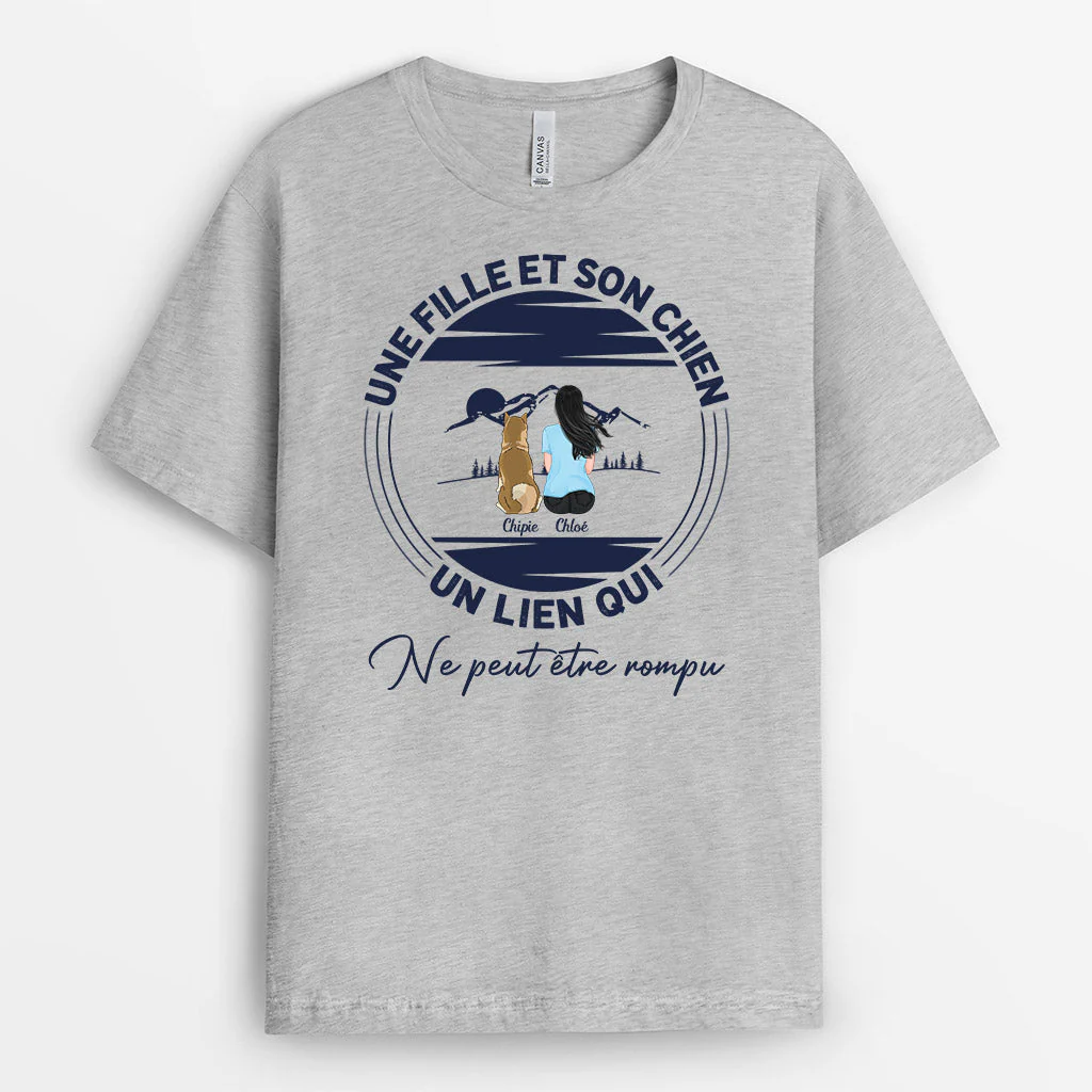 Tee Shirt Personnalisé Femme - Une Fille Et Son Chien