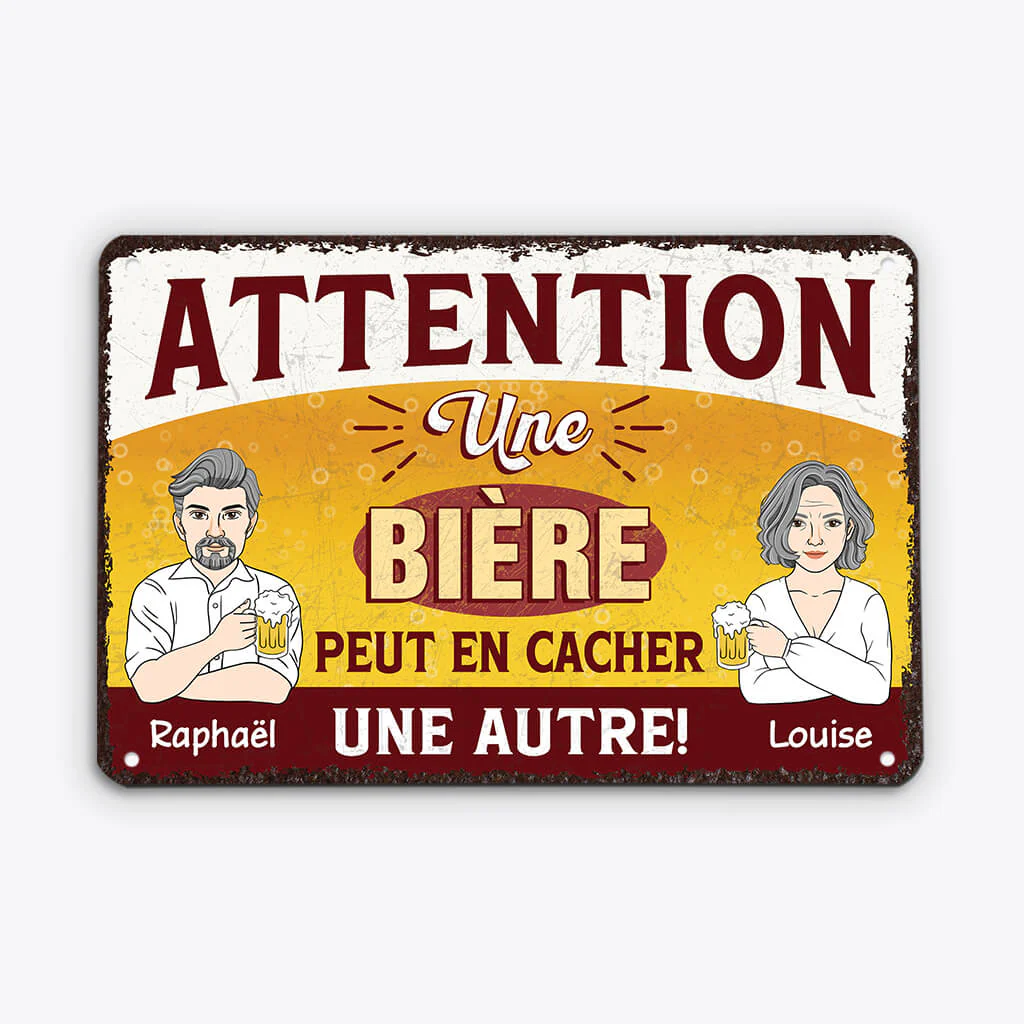 Plaque papa personnalisé – Une bière peut en cacher une autre