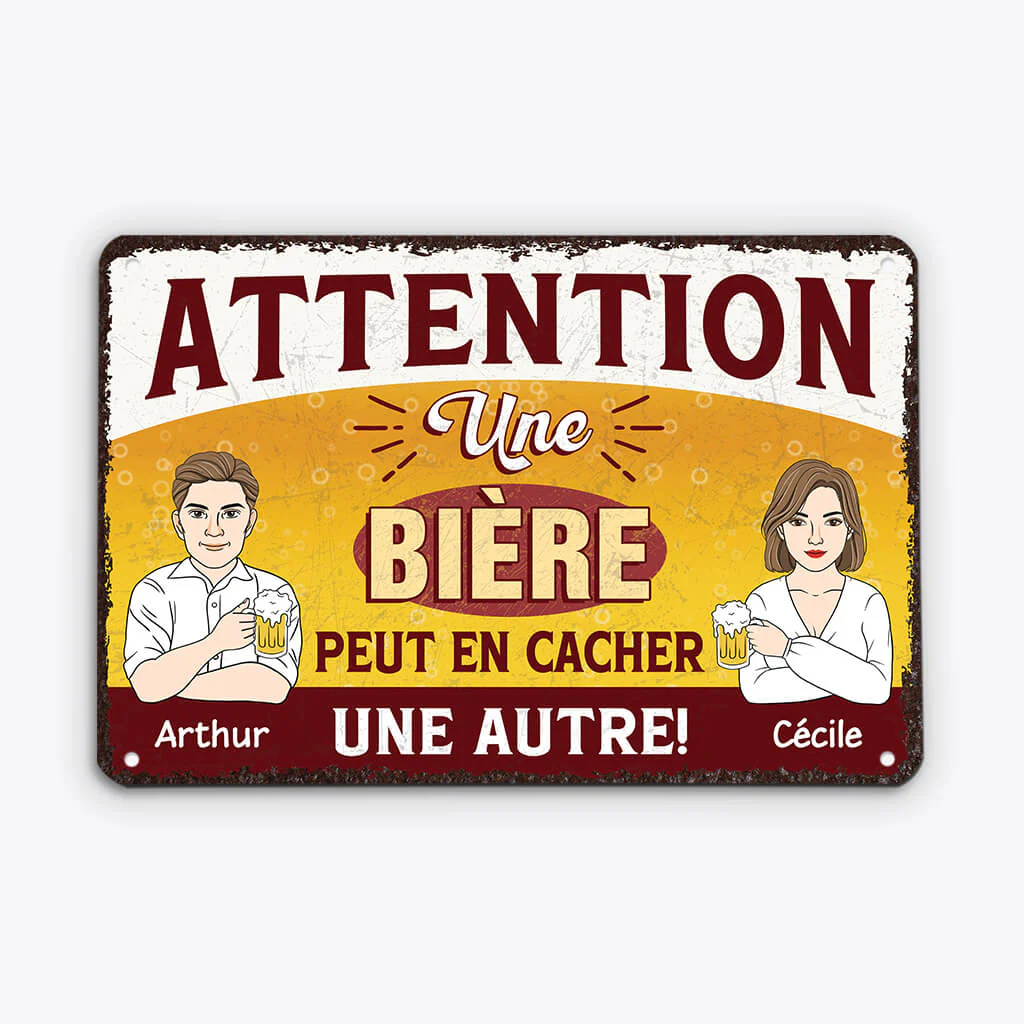 Plaque papa personnalisé – Une bière peut en cacher une autre - Image 2