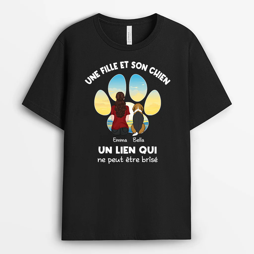 T Shirt Pour Chien Personnalisé | Une Fille Et Son Chien