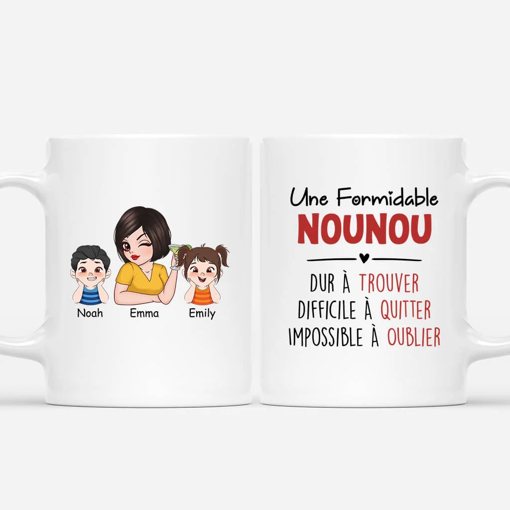 Mug nounou personnalisé – Une merveilleuse nounou