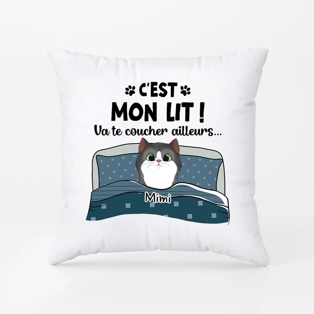 Va Te Coucher Ailleurs Version Chat - Coussin Personnalisé Pour Chat - Image 2