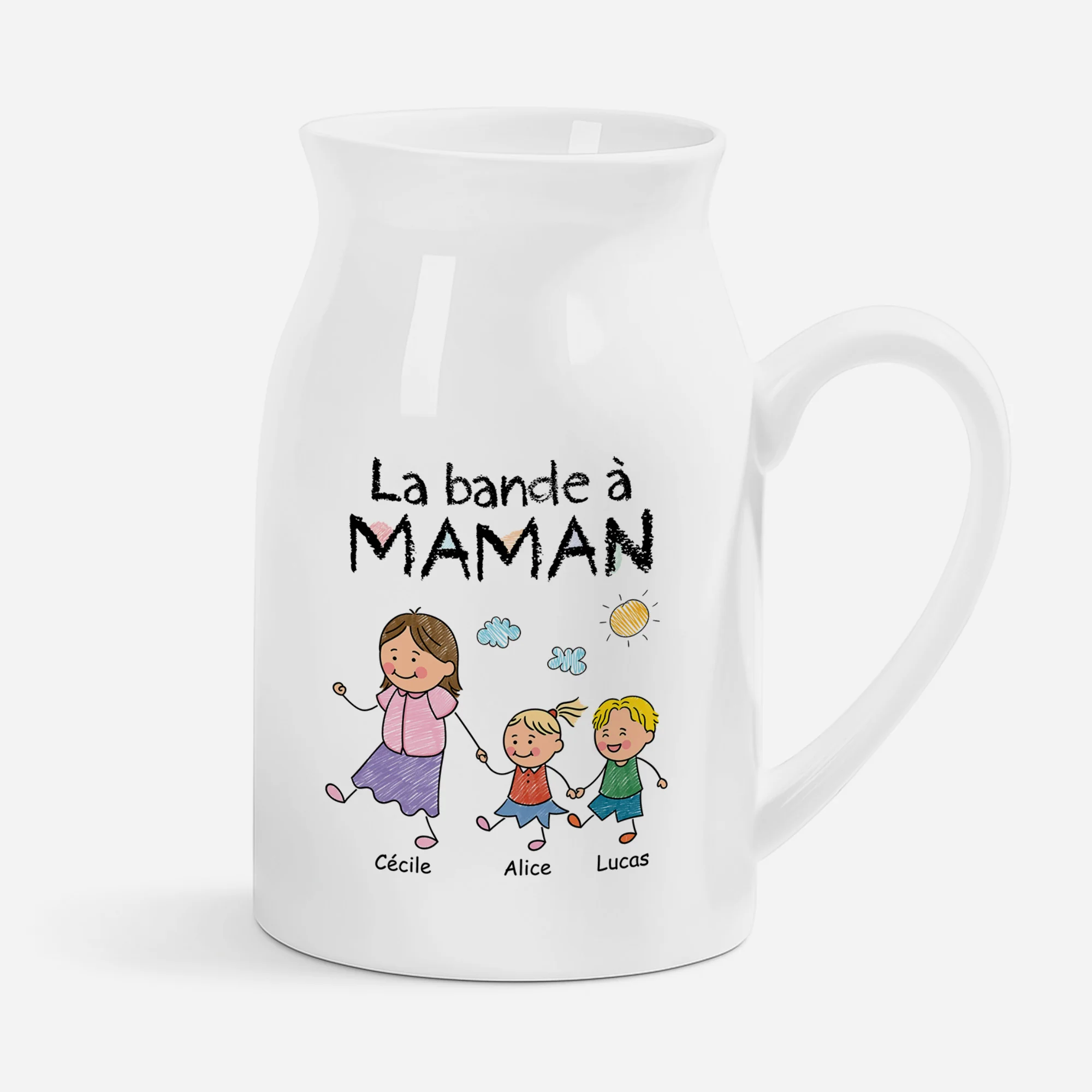 Vase Personnalise - La Bande à Maman Mamie Dessin Crayon