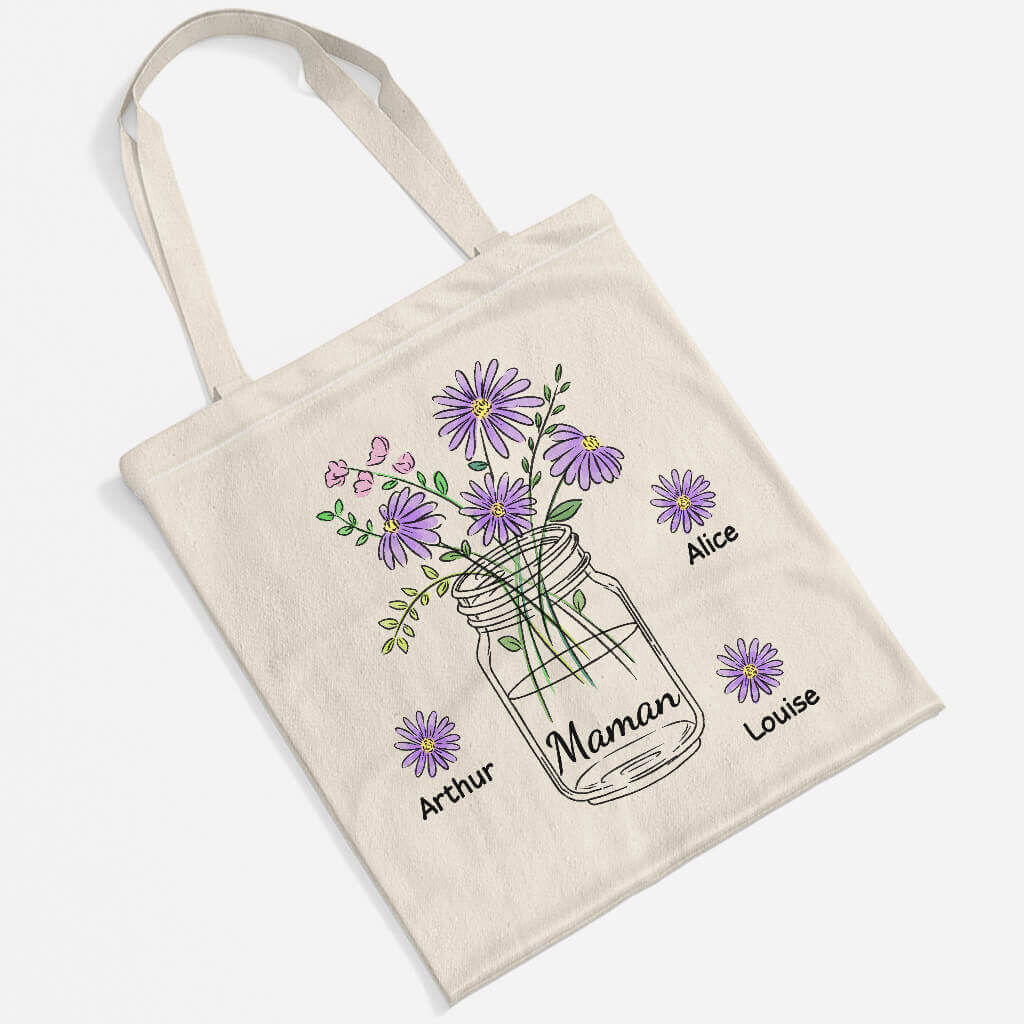 Tote Bag Personnalisé Mamie - Vase De Fleurs De Mamie - Image 2