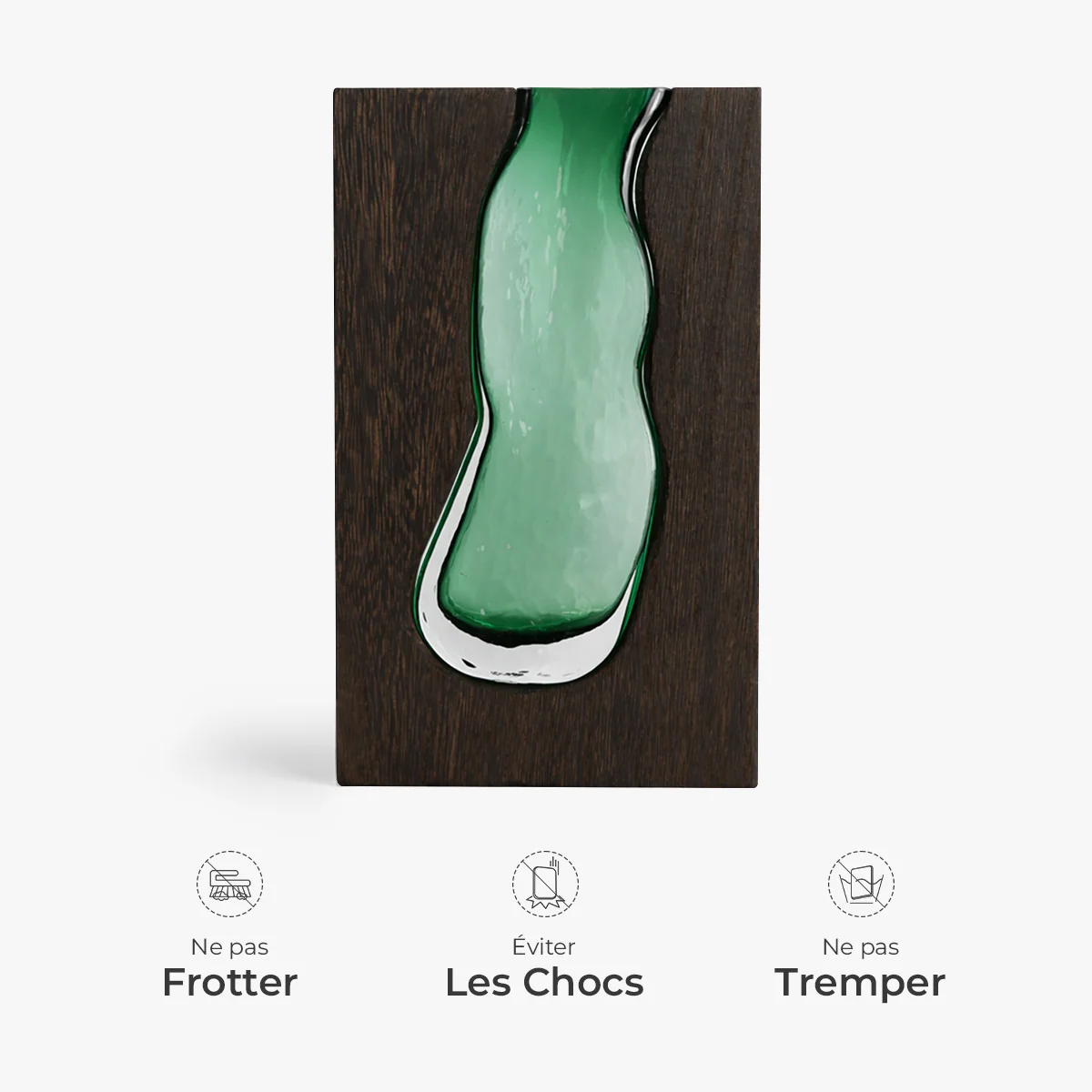 Vase En Verre Personnalisé Avec Support En Bois - Le Jardin De Maman Mamie - Image 4