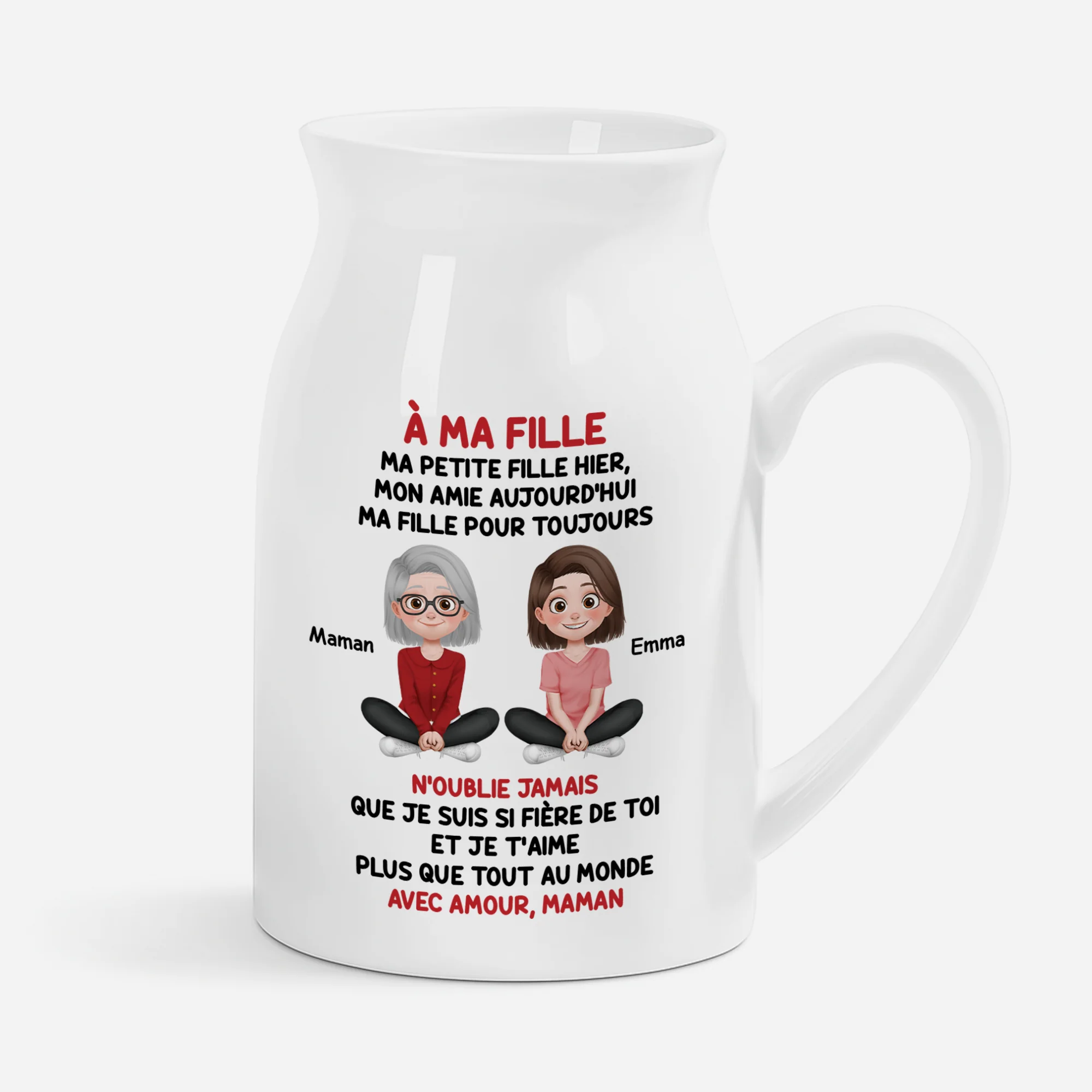 Vase Fleur Personnalisé - Mon Fils Ma Fills Pour Toujours