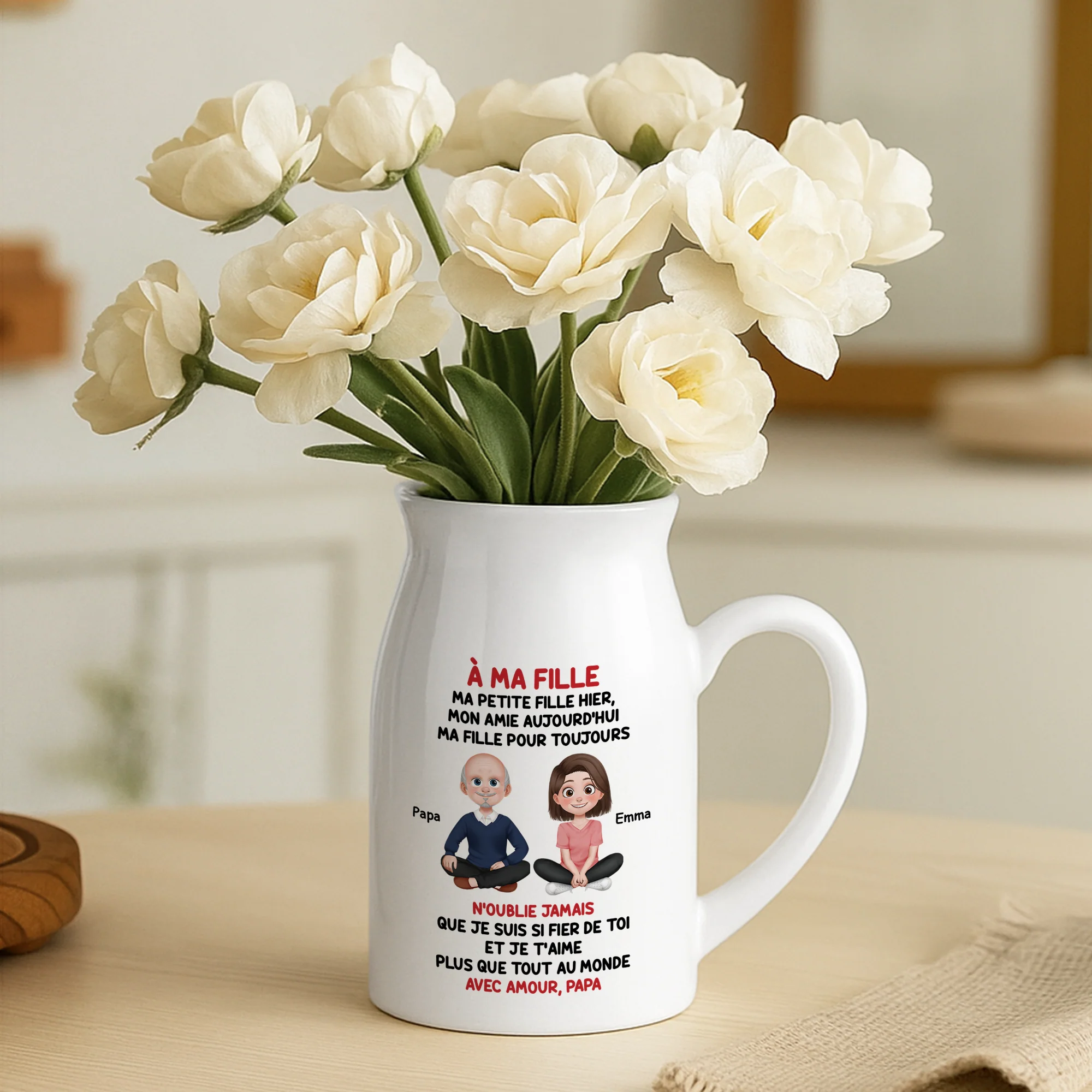 Vase Fleur Personnalisé - Mon Fils Ma Fills Pour Toujours - Image 2