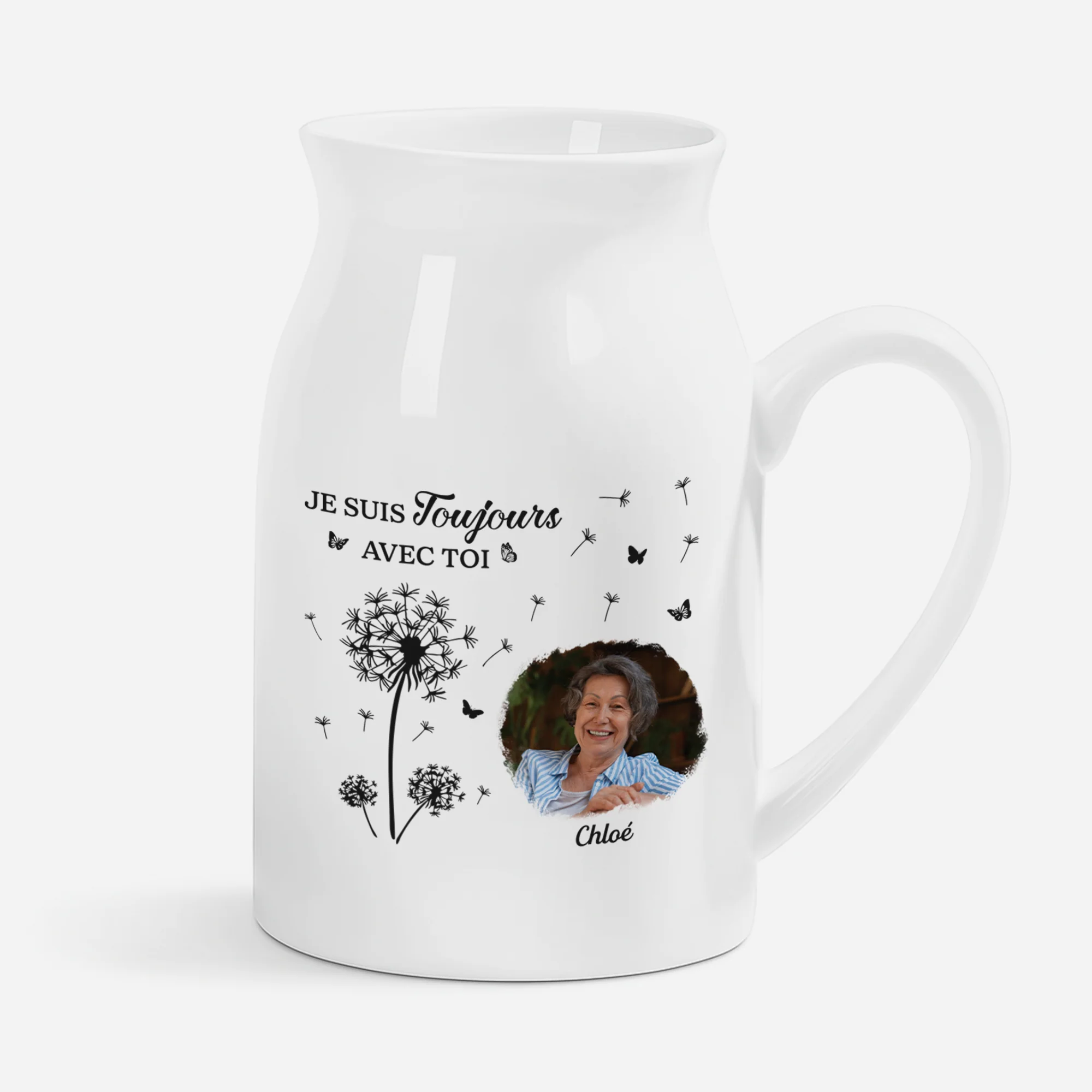 Vase Personnalisé Avec Photo Commémorative - Pissenlit Pour Toi