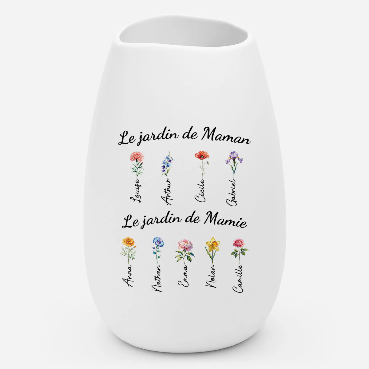 Vase Personnalisé Céramique Mate - Jardin De Maman Jardin De Mamie