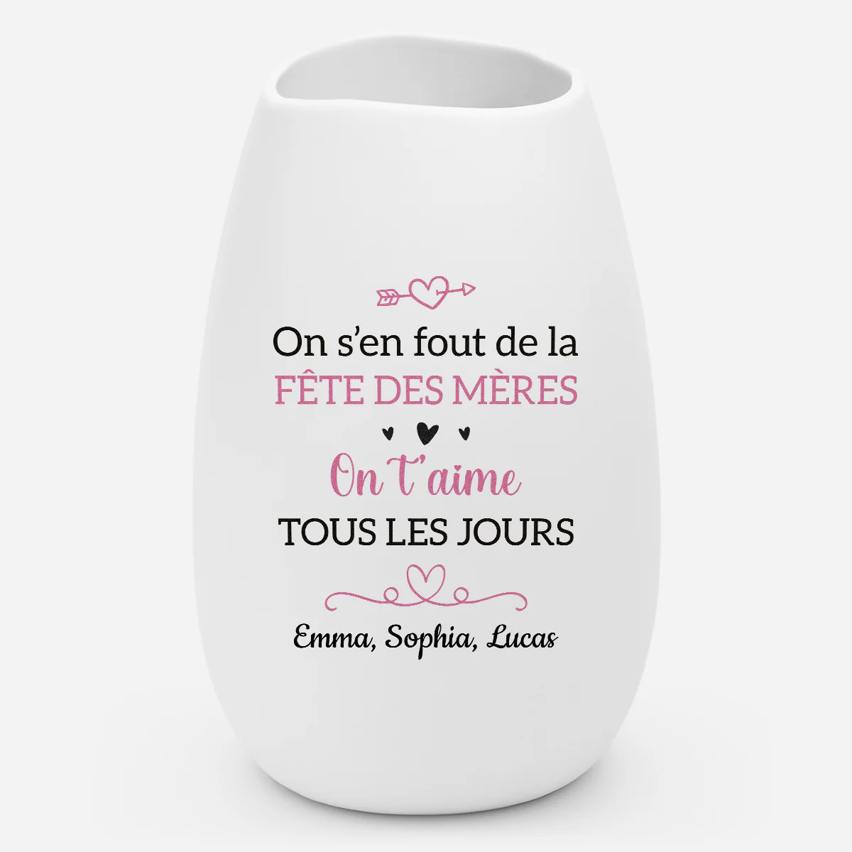 Vase Personnalisé Céramique Mate Pour Maman Papa - Cadeau Fêtes Des Mères Et Fête Des Pères