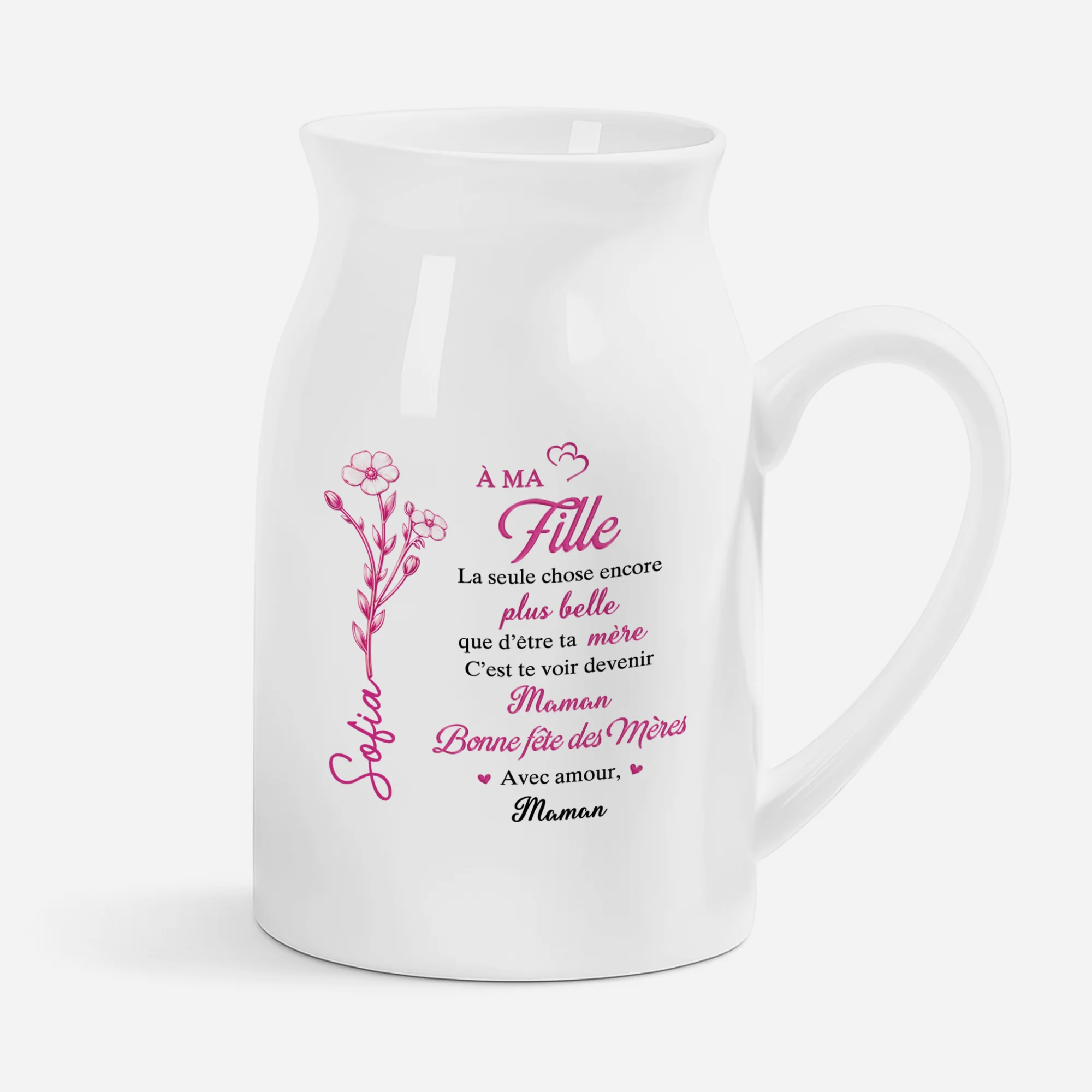Vase À Personnaliser | Mois De Naissance Maman Fille Belle Fille