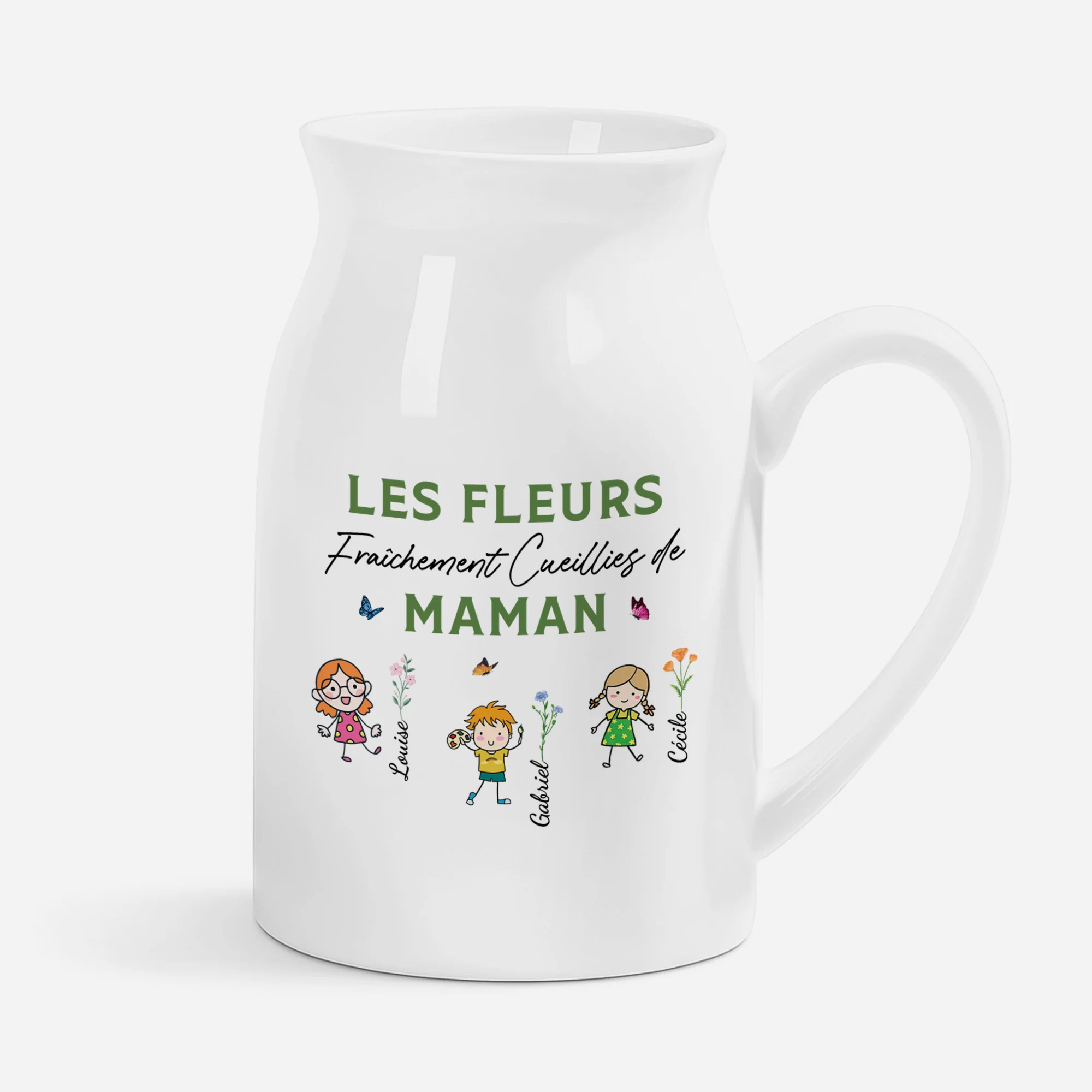 Vase Personnalisé - Les Fleurs Fraîchement Cueillies De Maman
