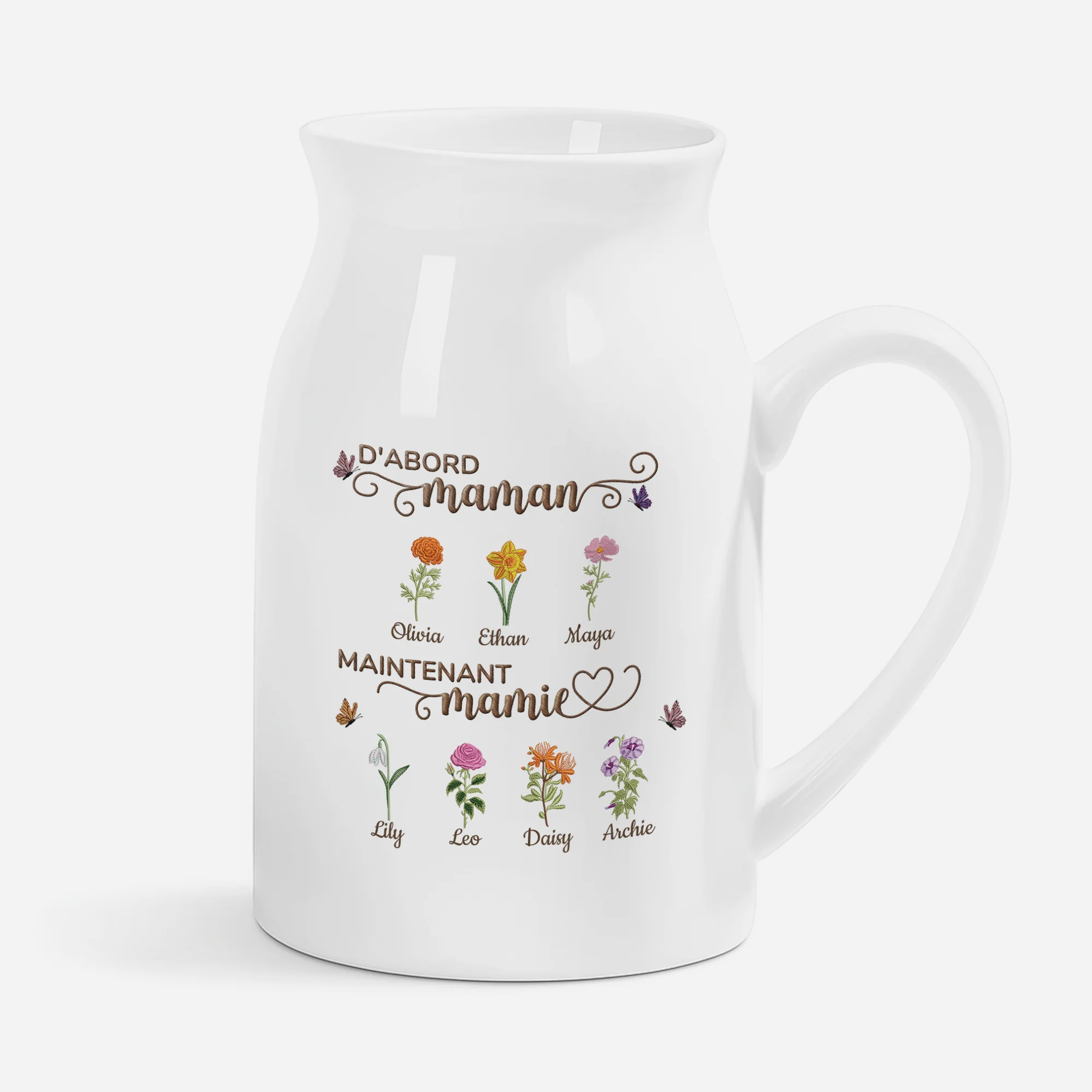 Vase À Personnaliser | D'abord Maman Ensuite Mamie Jardin