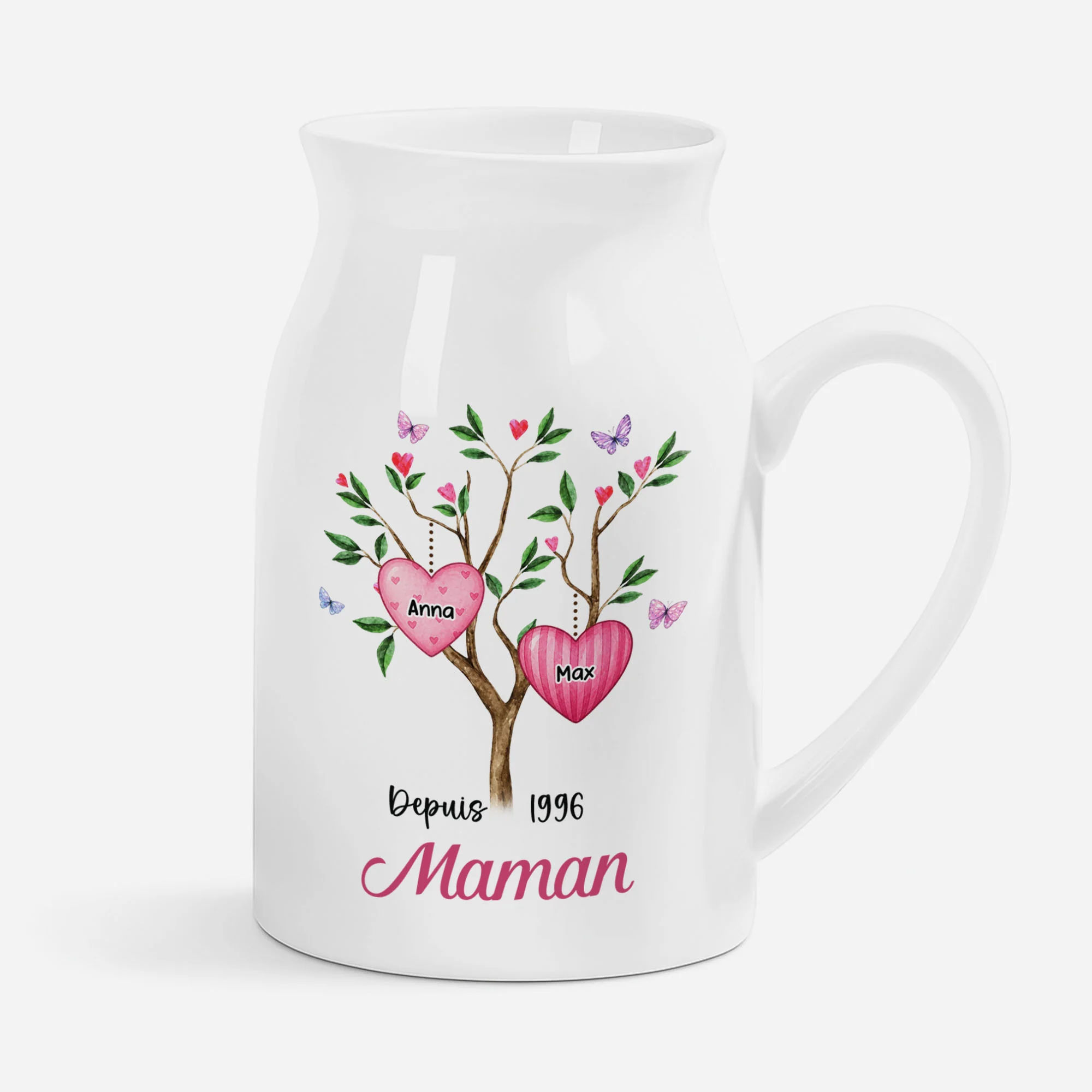 Vase Personnalisé | Maman Mamie Cadeau Original Avec Prénom Des Enfants
