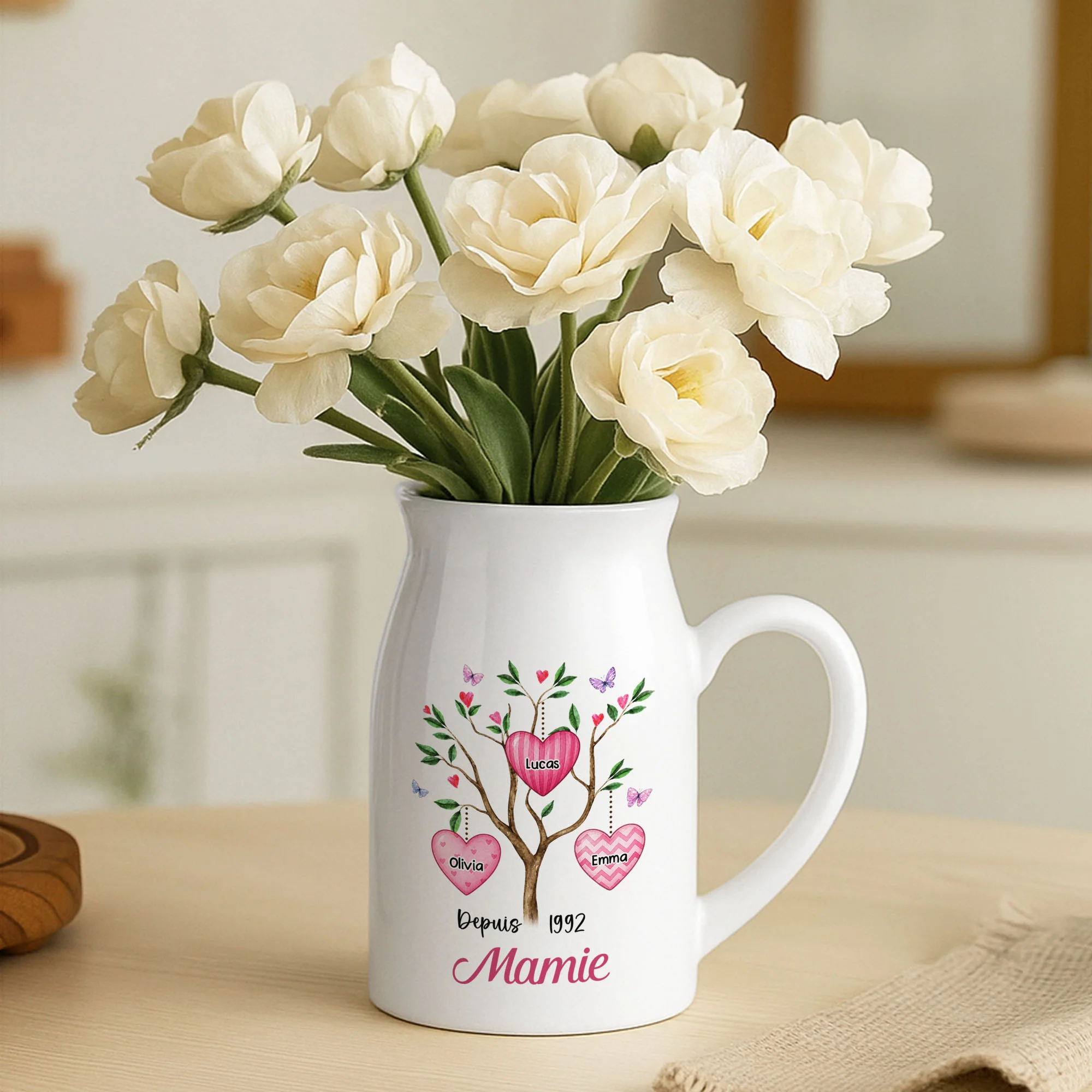 Vase Personnalisé | Maman Mamie Cadeau Original Avec Prénom Des Enfants - Image 2