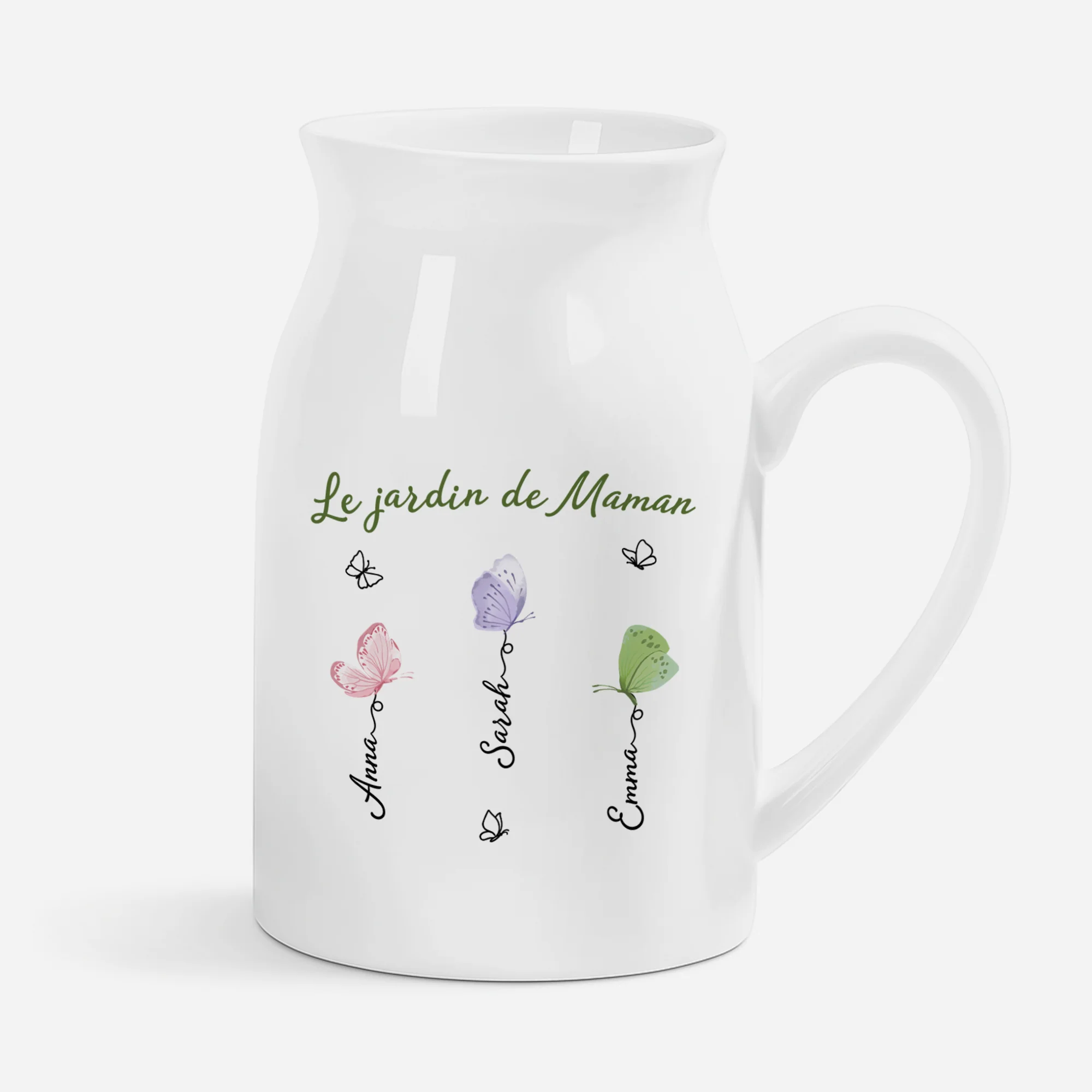 Vase Personnalisé Mamie Maman - Le Jardin De Mamie Papillon