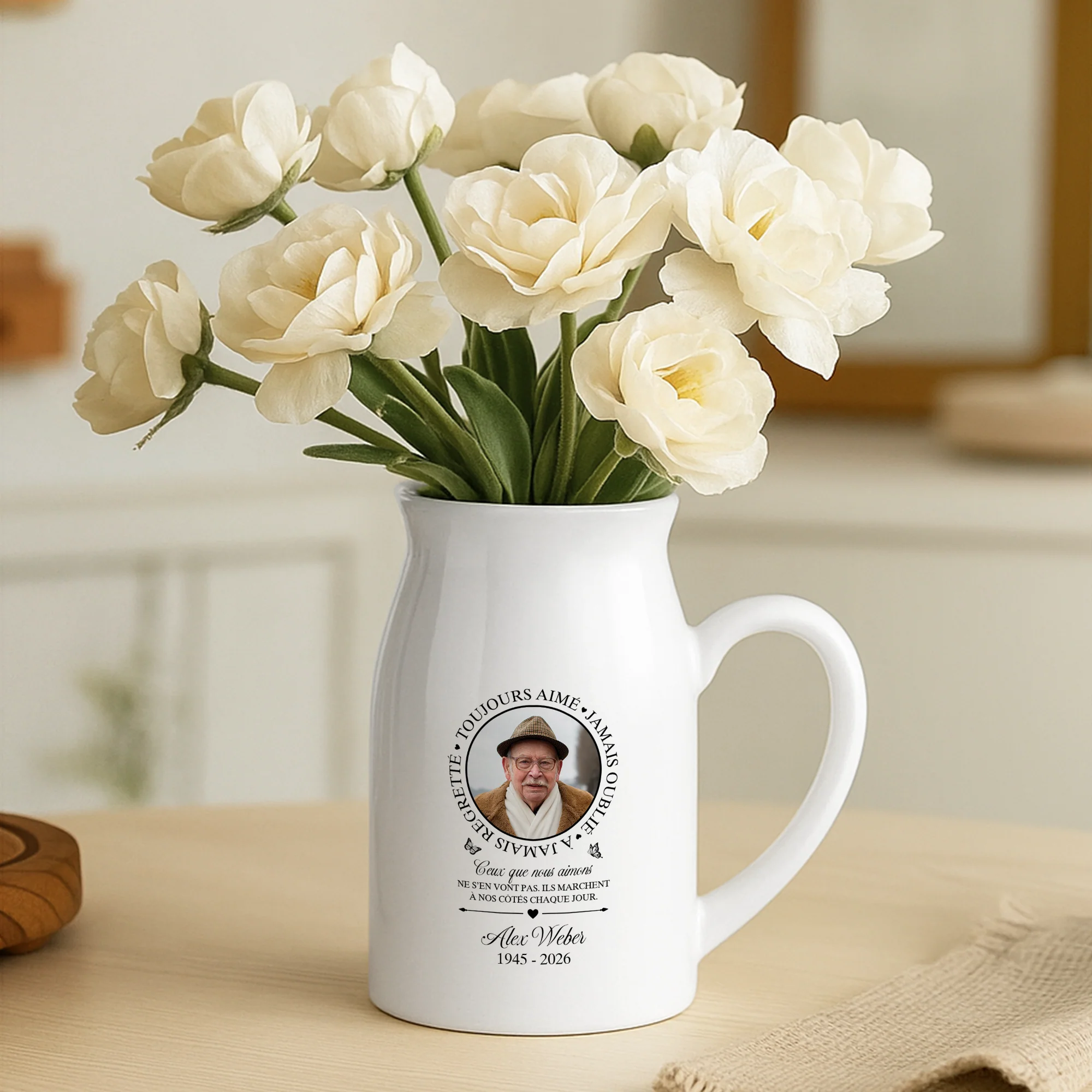 Vase Photo Personnalisé | Toujours Aimé Jamais Oublié - Image 2