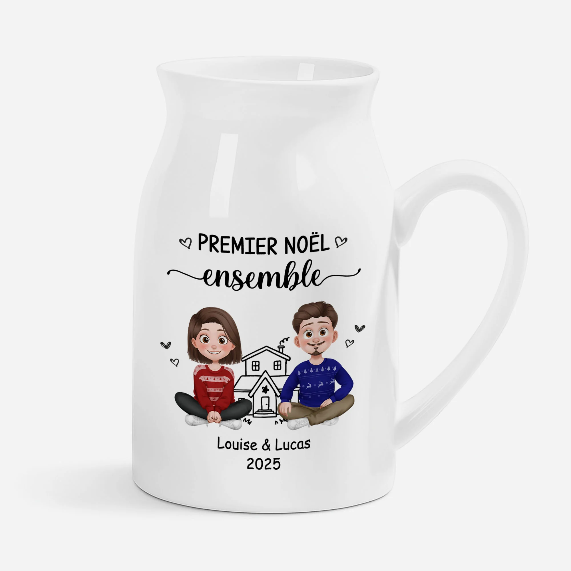 Vase Personnalisé Pour Couple - Premier Noël Ensemble