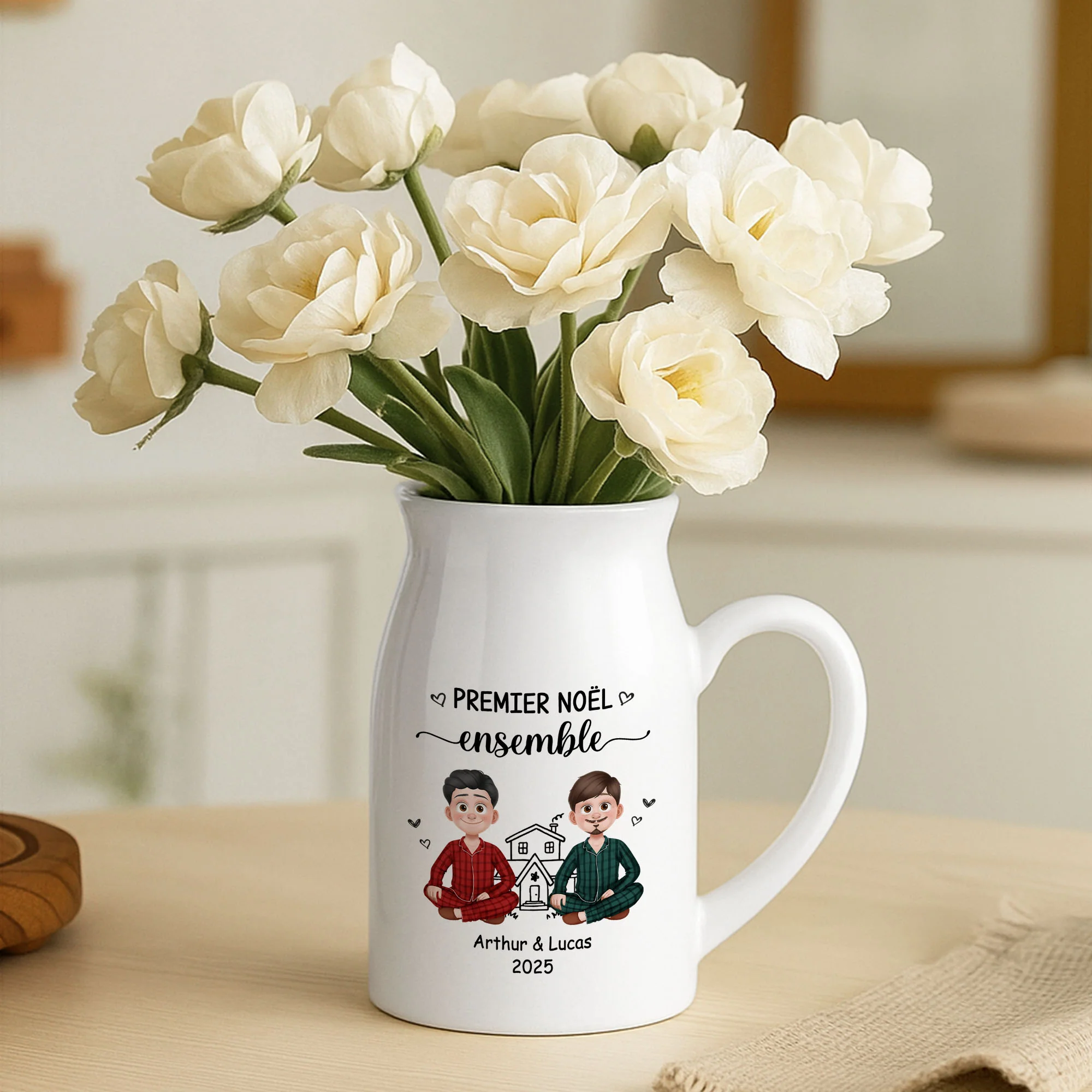 Vase Personnalisé Pour Couple - Premier Noël Ensemble - Image 2