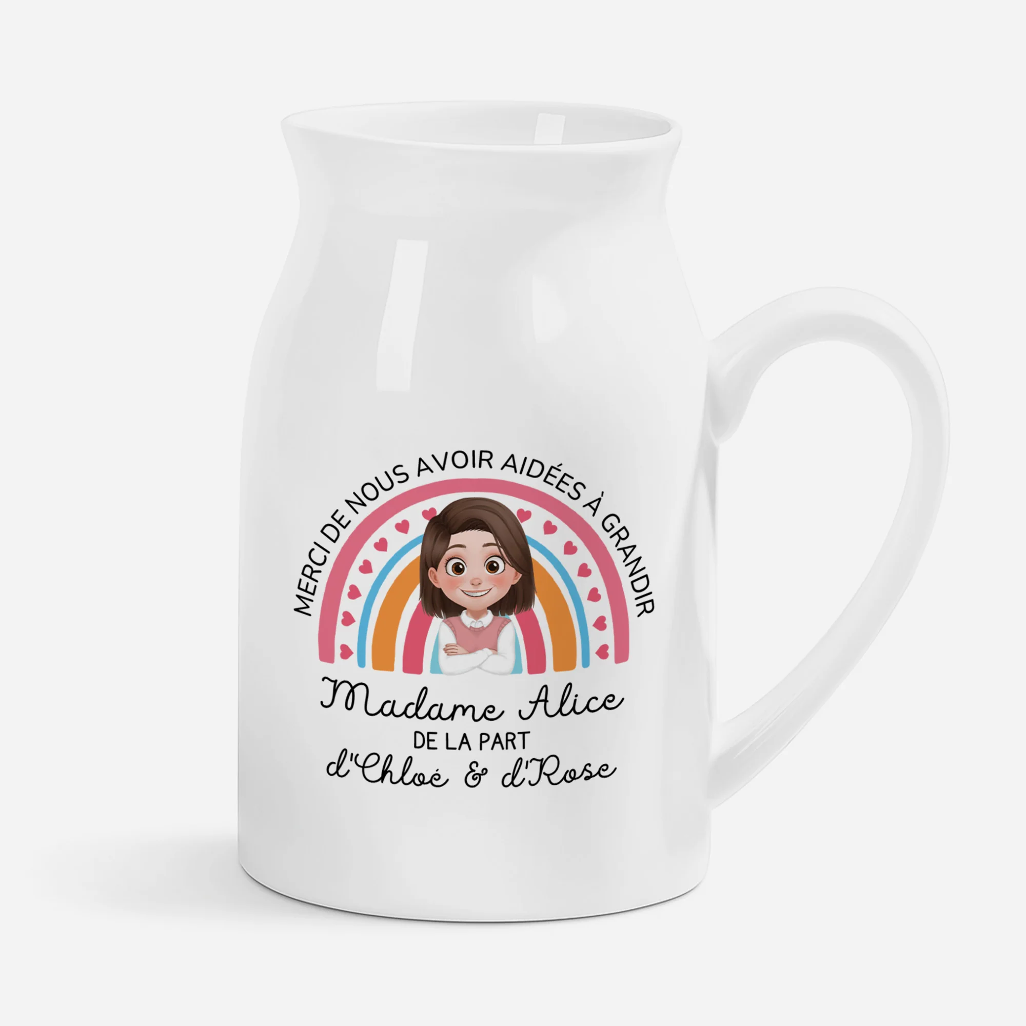 Vase personnalisé merci – Merci de nous avoir aidés à grandir