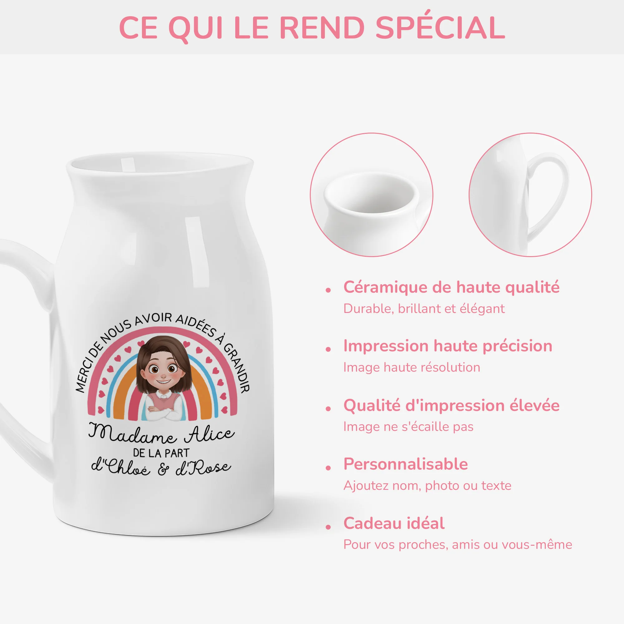 Vase personnalisé merci – Merci de nous avoir aidés à grandir - Image 4