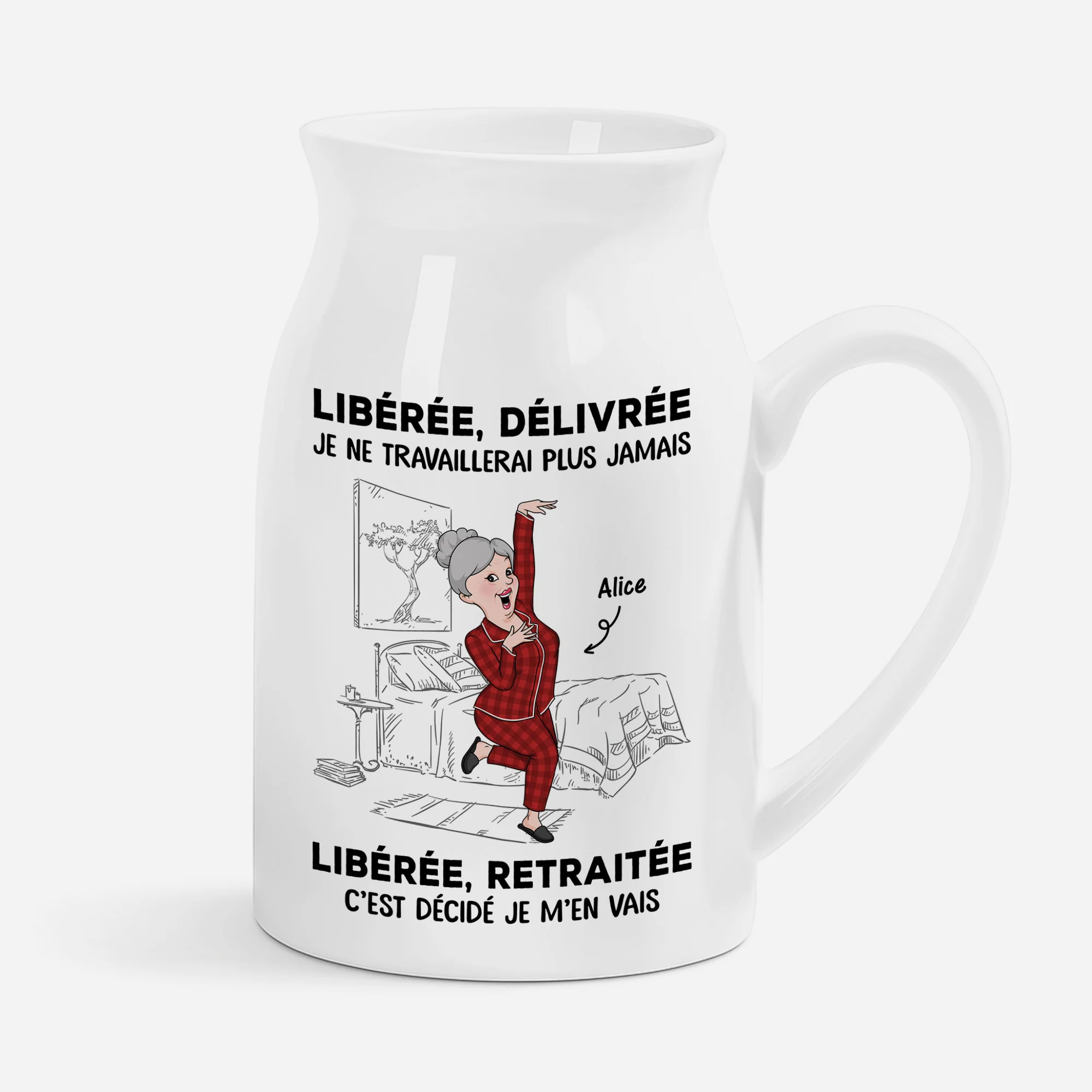 Vase Personnalisé  - Libéré Délivré Retraité