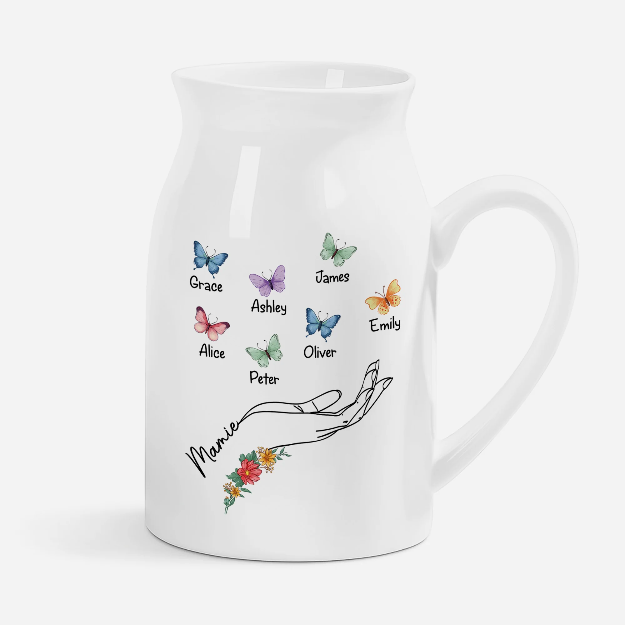 Vase Personnalisé Maman - Mamie Mana Avce Papillon