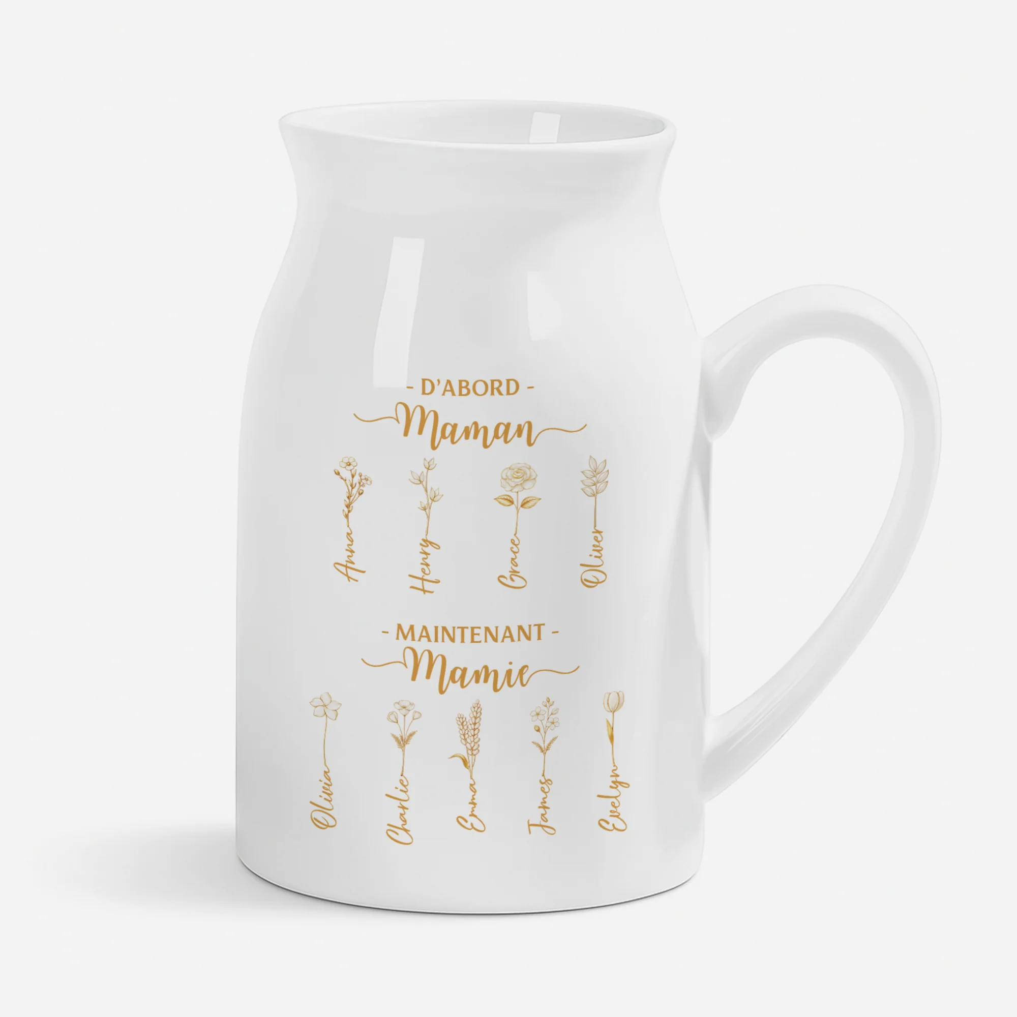Vases Personnalisés | D'abord Maman Ensuite Mamie Fleurs