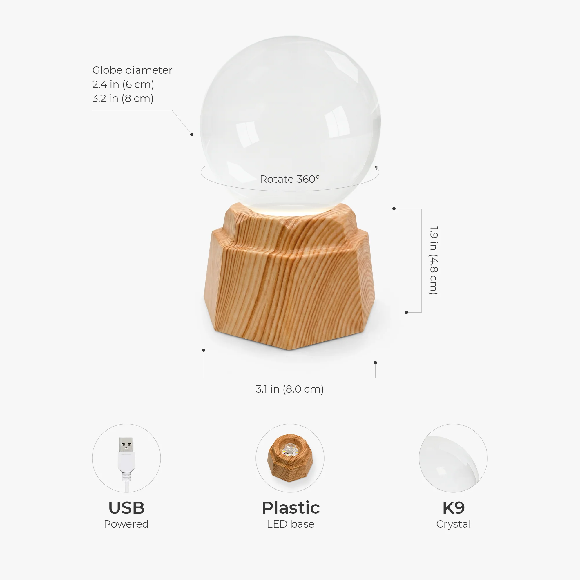 Veilleuse Boule De Cristal Led 3D | Maman Taime Jusqu’à La Lune Personnalisée - Image 2