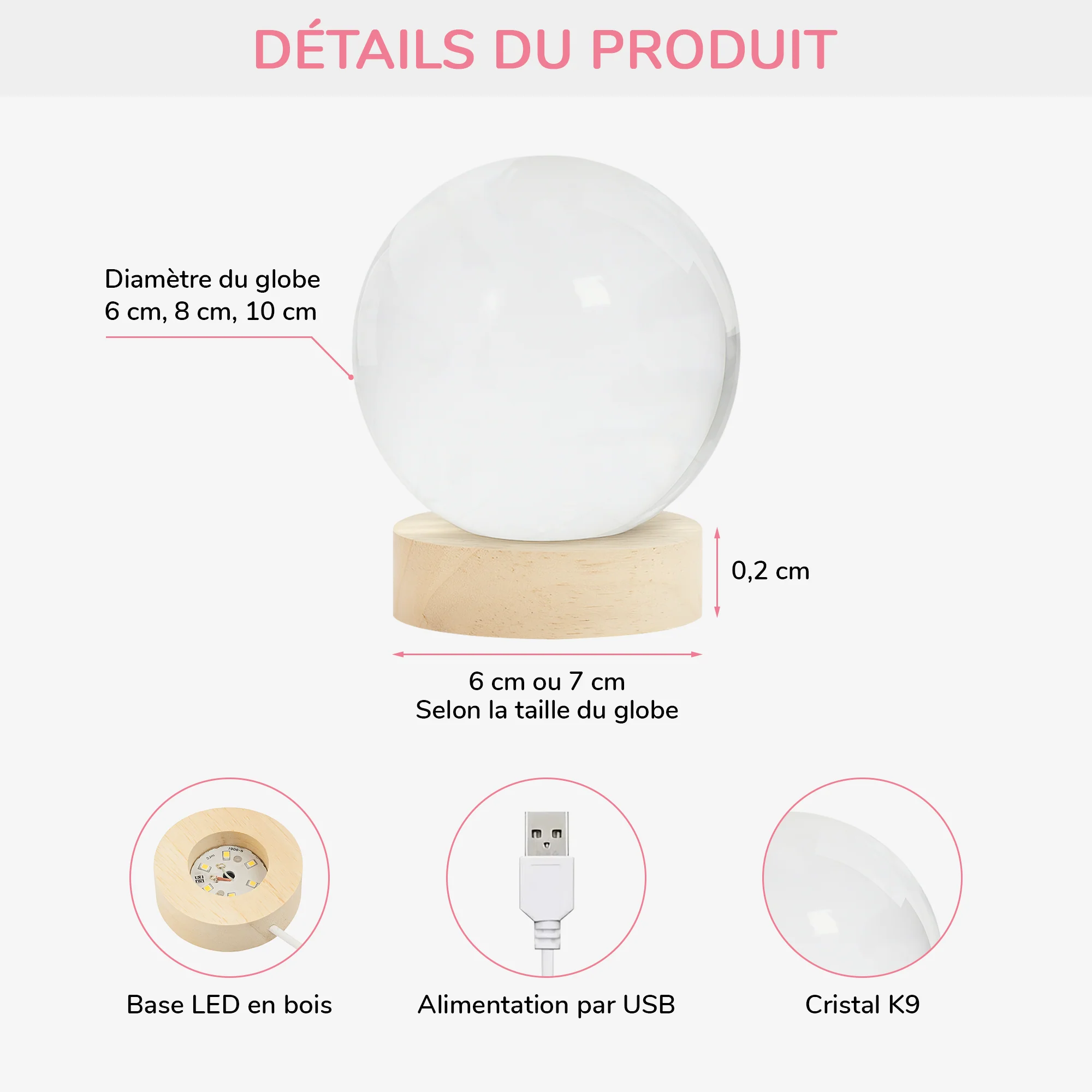 Veilleuse Boule De Cristal Personnalisée - La Nuit Où Tu Deviens Papy Mamie - Image 3