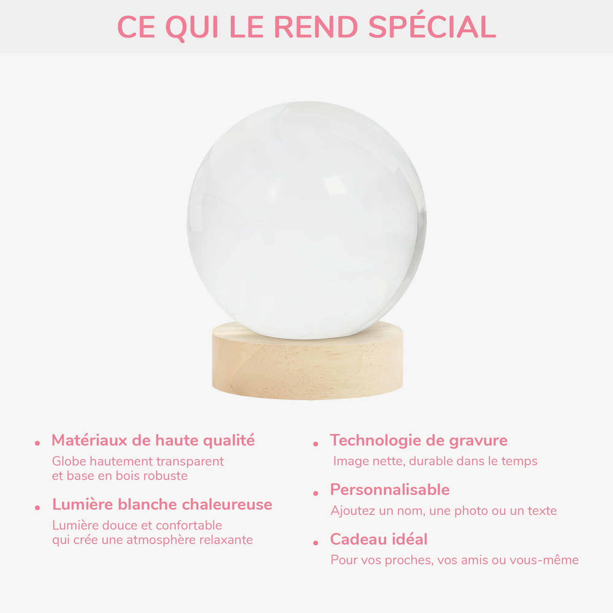 Veilleuse Boule De Cristal Personnalisée - La Nuit Où Tu Deviens Papy Mamie - Image 4