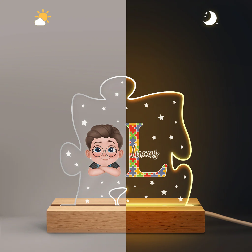 Veilleuse LED personnalisé | Sensibilisation à l'Autisme Pour Fille Fils - Image 5