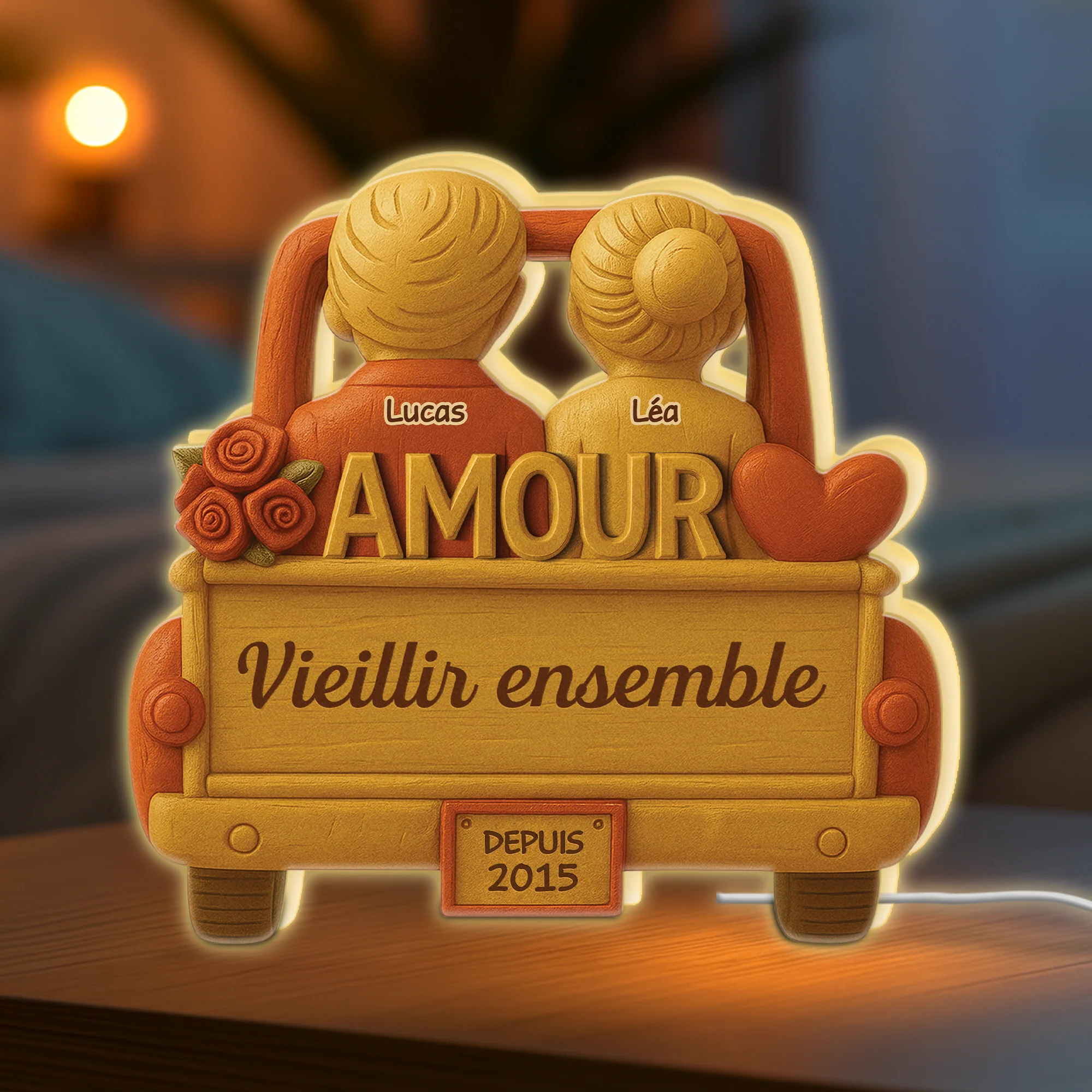 Lightbox Personnalisée Pour Couple - M’a Conduit Directement À Toi - Image 2