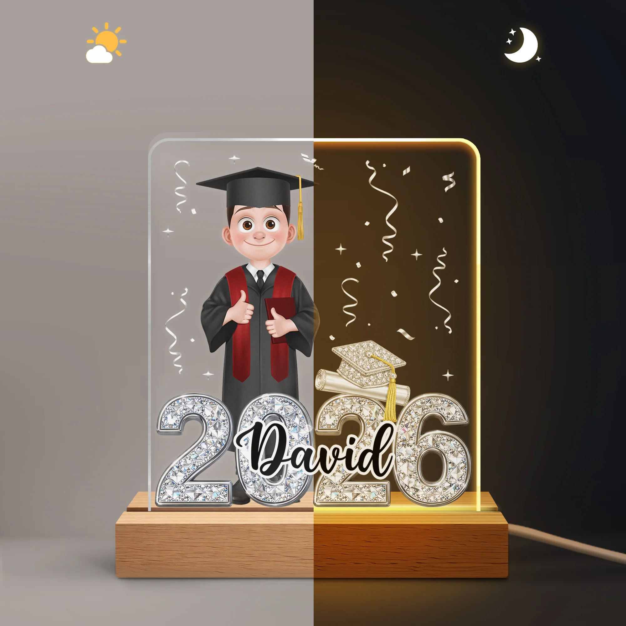 Veilleuse Personnalisable - Cadeau Pour Diplôme Universitaire Femme/Homme - Image 5