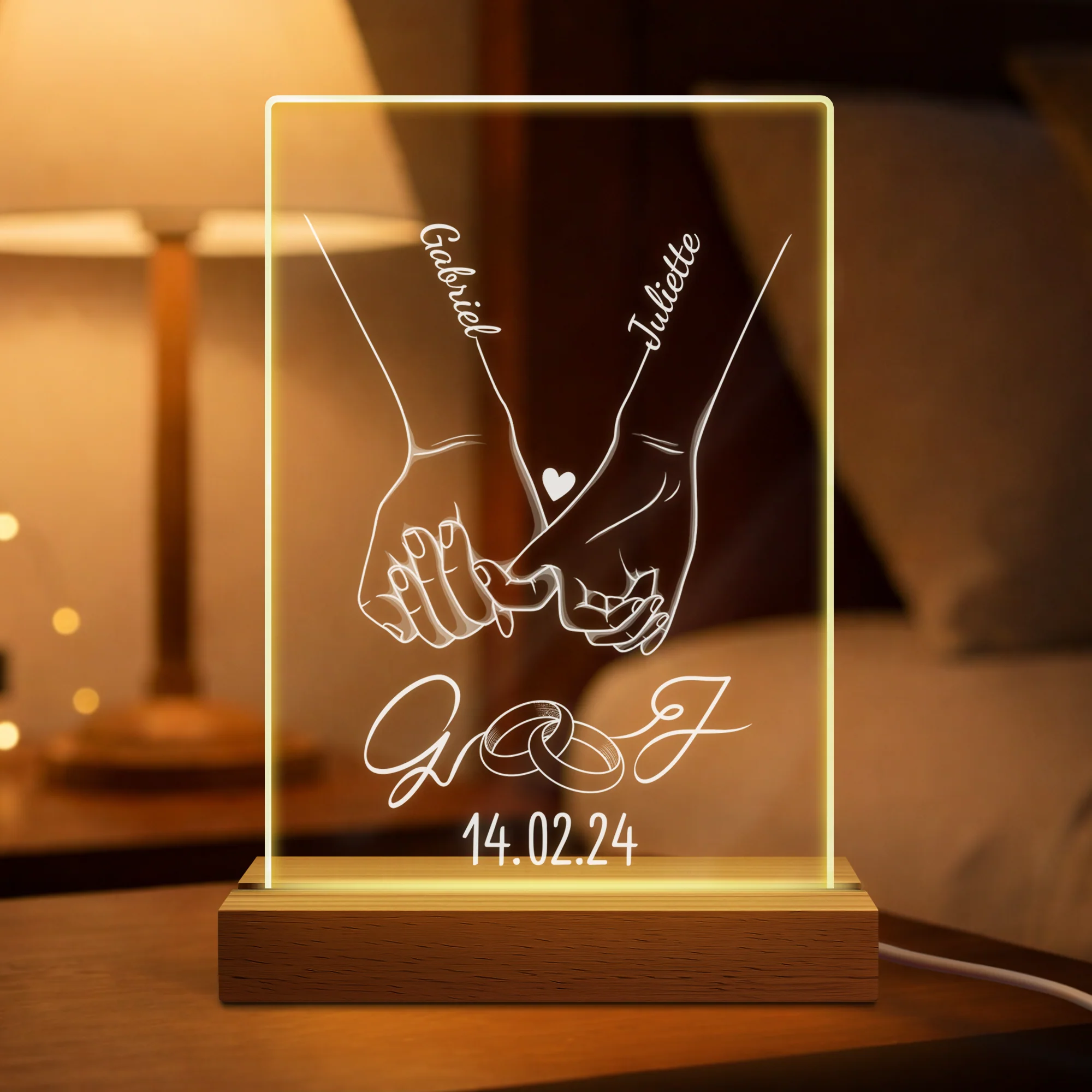 Veilleuse Personnalisée - Couple Anniversaire