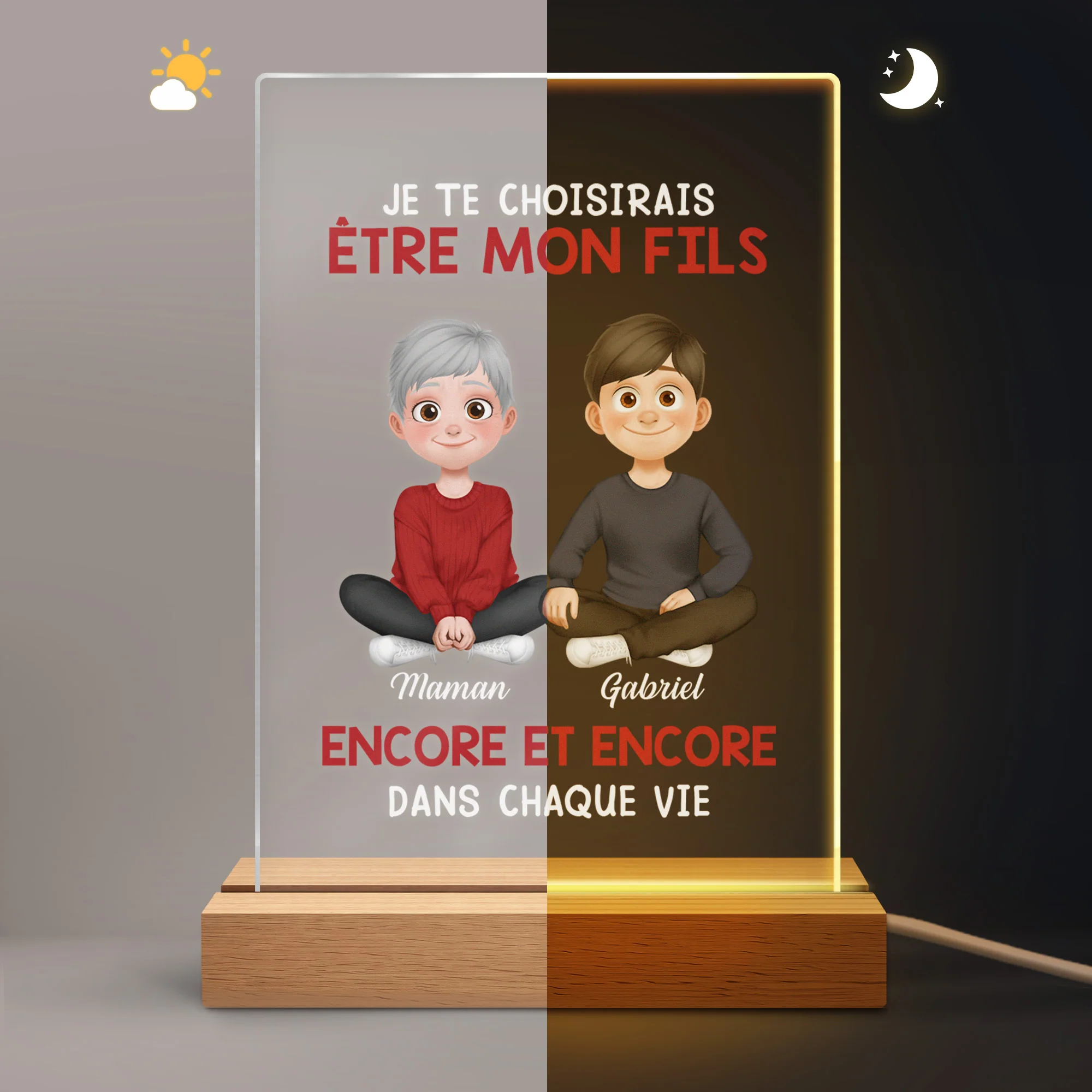 Veilleuse Personnalisée Famille - Je Te Choisirais Comme Fille Fils - Image 5
