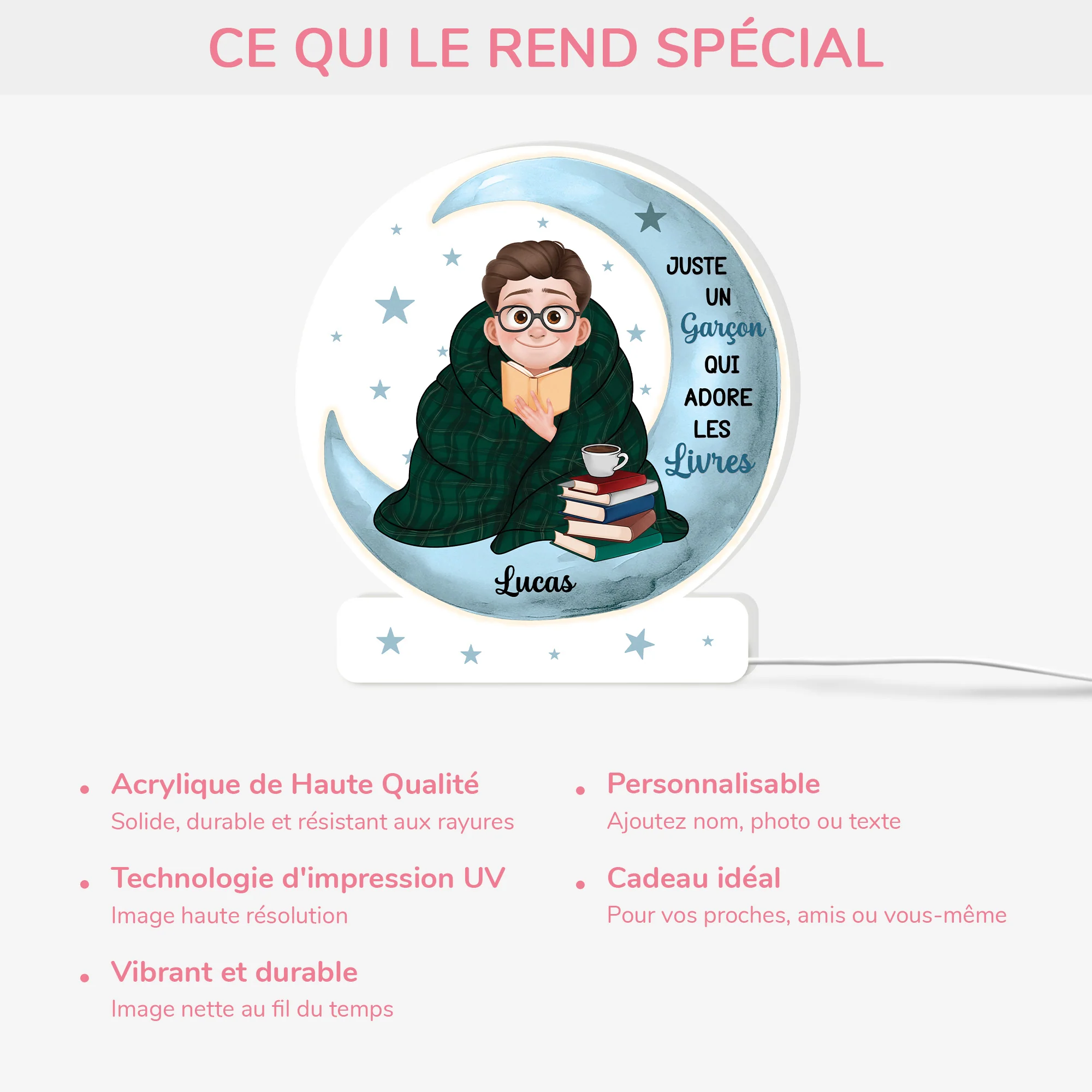 Lightbox Personnalisable - Juste Un Garçon/Une Fille Qui Aime Les Livres - Image 4