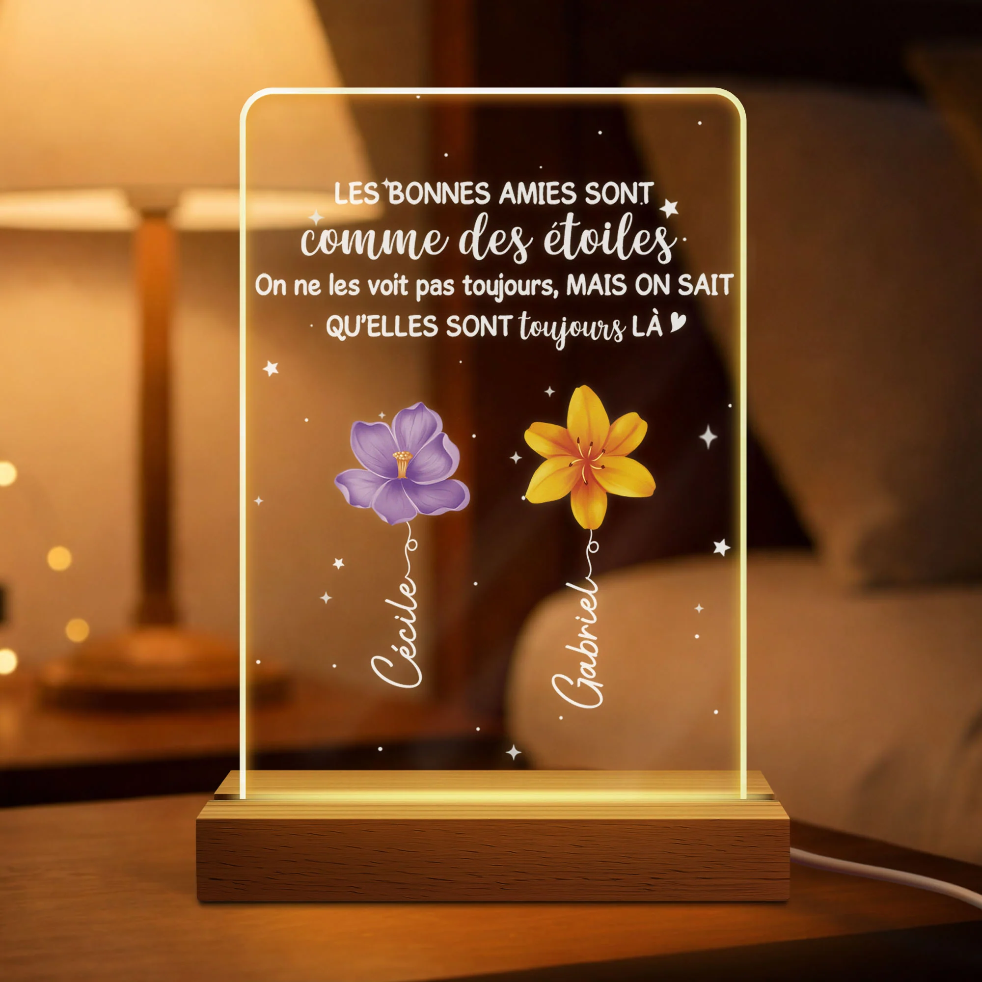 Veilleuse Led Personnalisé | Meilleures Amies Comme Les Étoiles