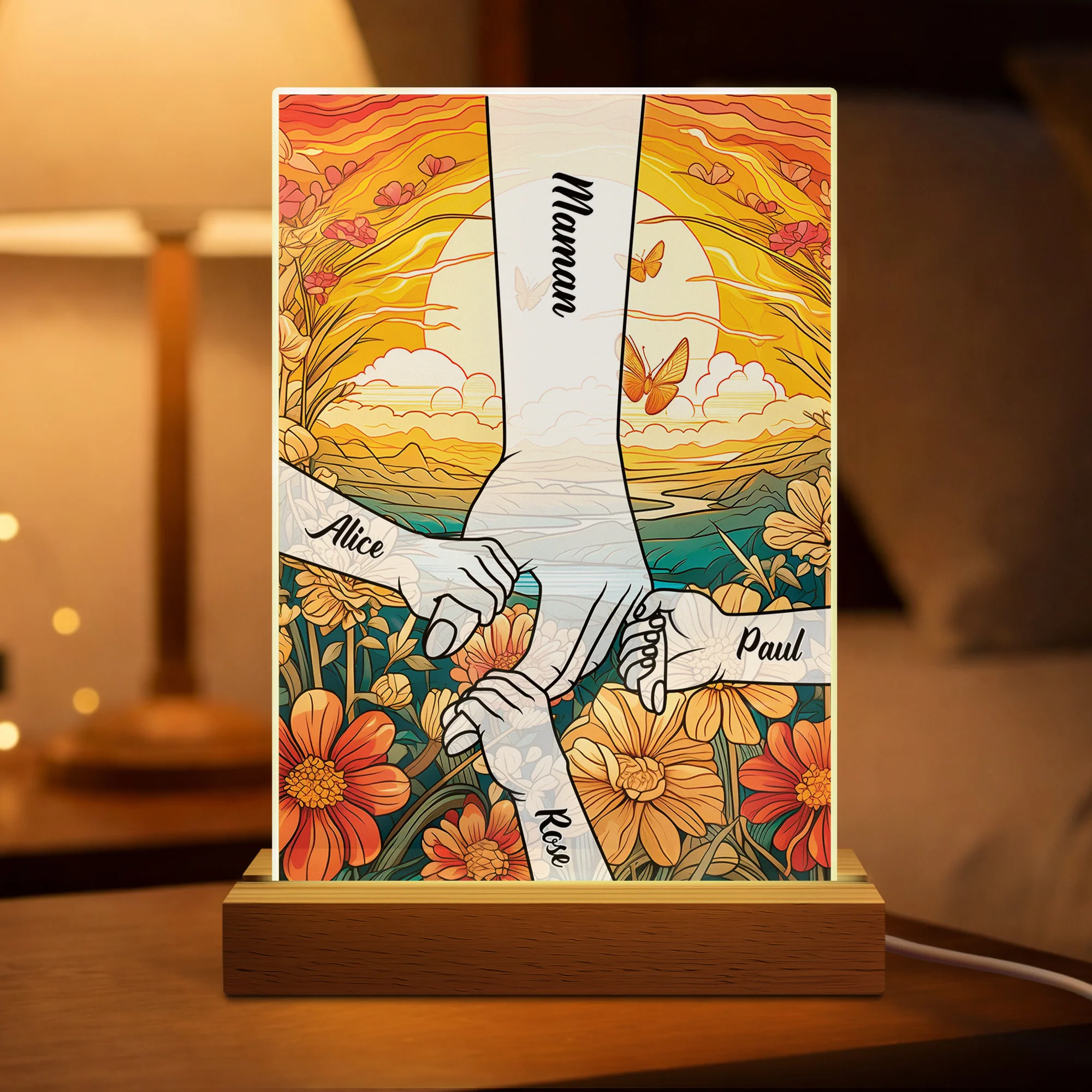Veilleuse Personnalisée Prenom - Cadeau Maman Et Ses Petits Enfants