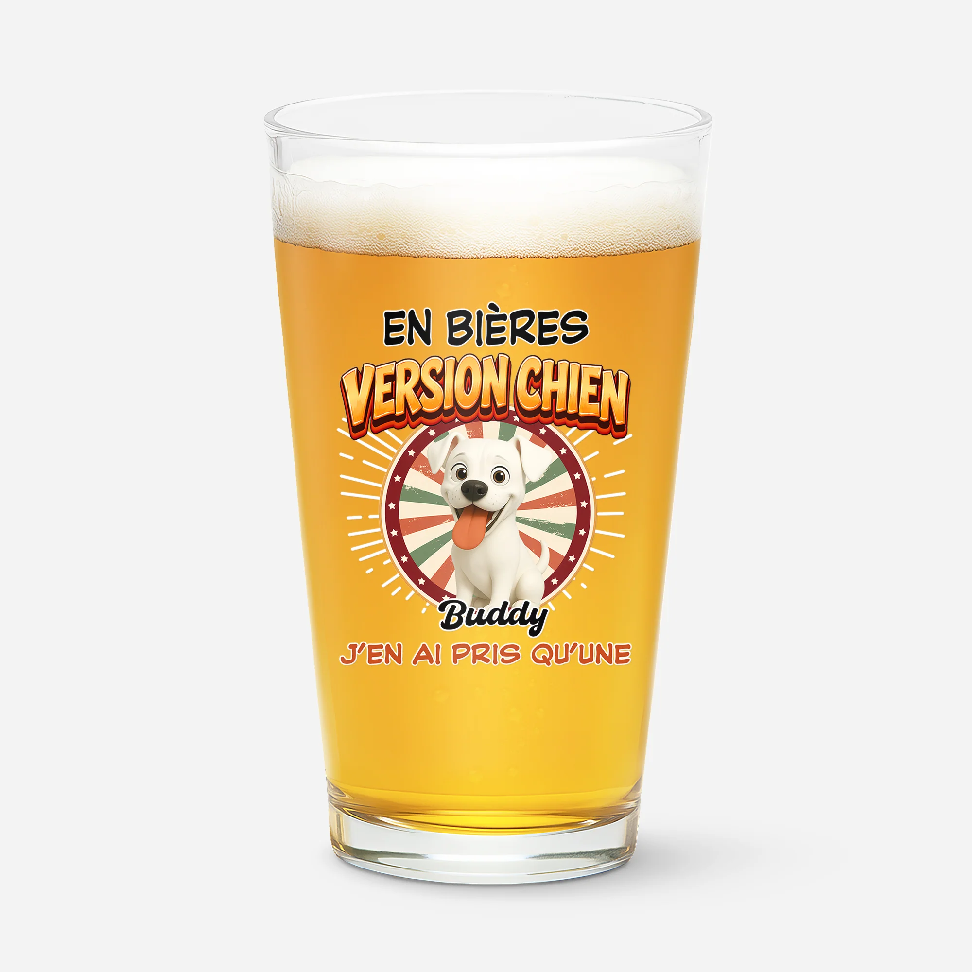 Verre À Bière Personnalisable Version Chien - Cadeau Amoureux Des Chiens