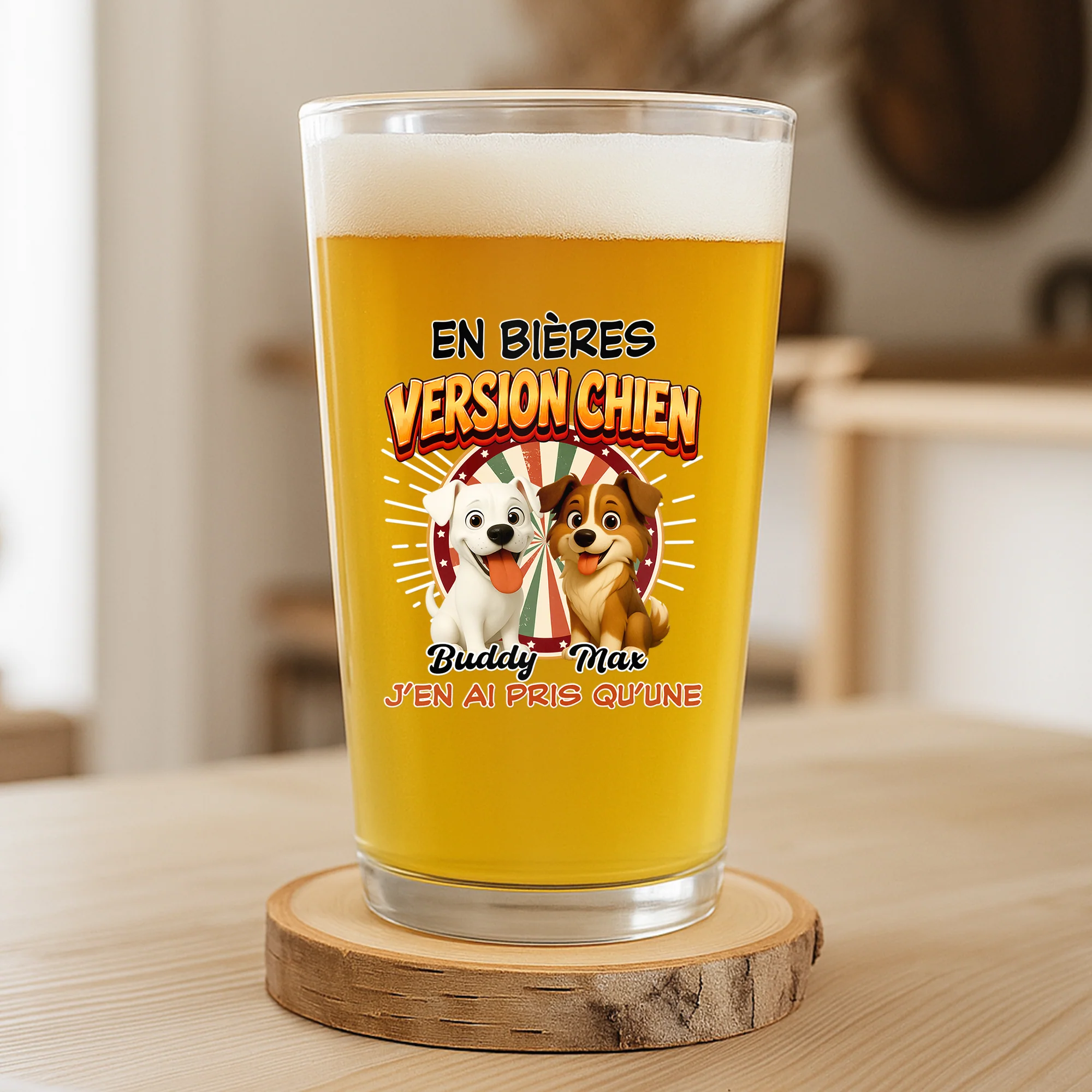 Verre À Bière Personnalisable Version Chien - Cadeau Amoureux Des Chiens - Image 2