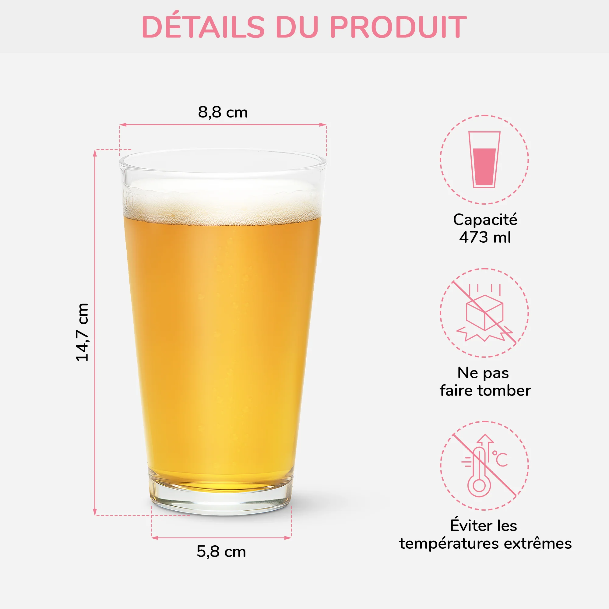 Cadeau Papa Personnalisé - Nous Sommes À Toi - Verre à Bière - Image 3