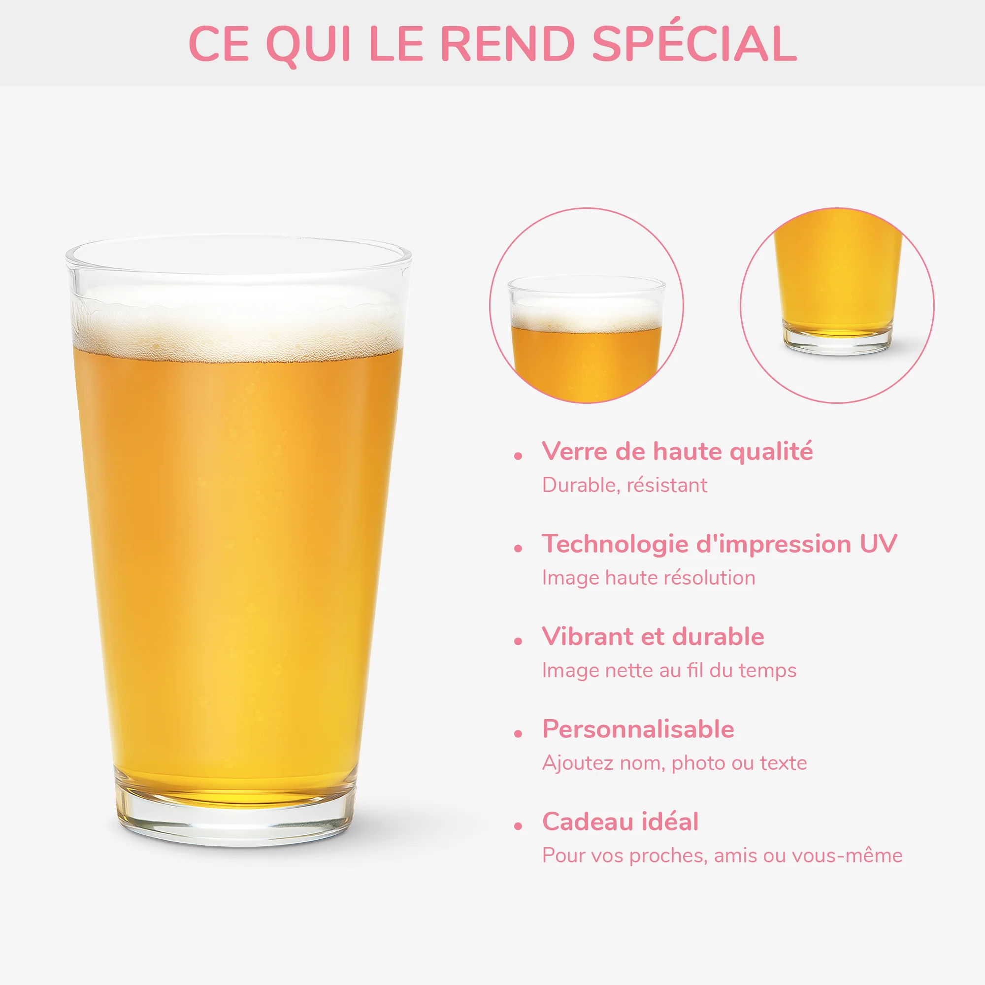 Cadeau Papa Personnalisé - Nous Sommes À Toi - Verre à Bière - Image 4