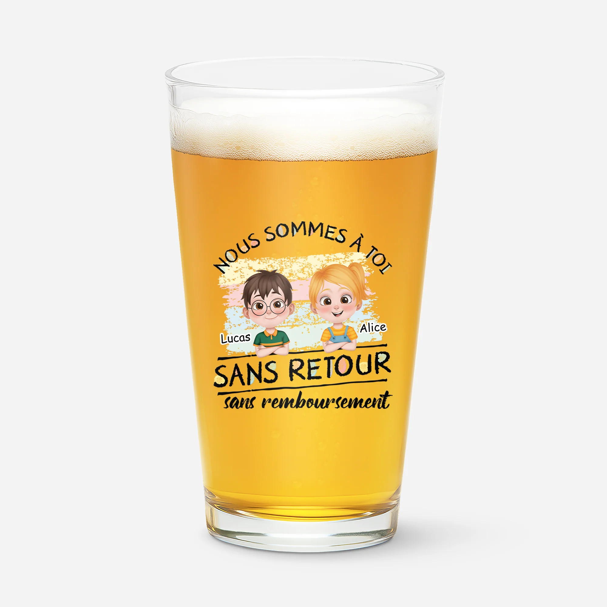 Cadeau Papa Personnalisé - Nous Sommes À Toi - Verre à Bière