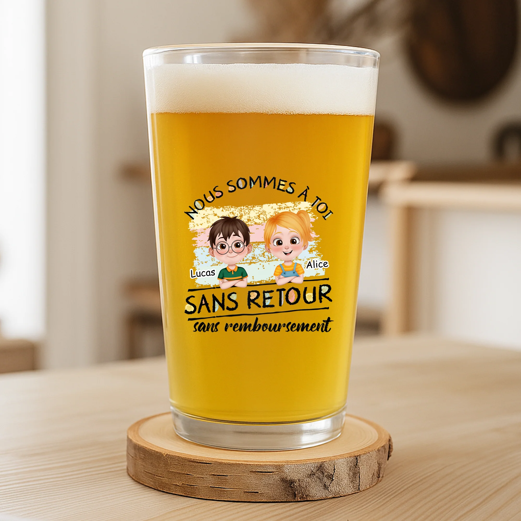 Cadeau Papa Personnalisé - Nous Sommes À Toi - Verre à Bière - Image 2