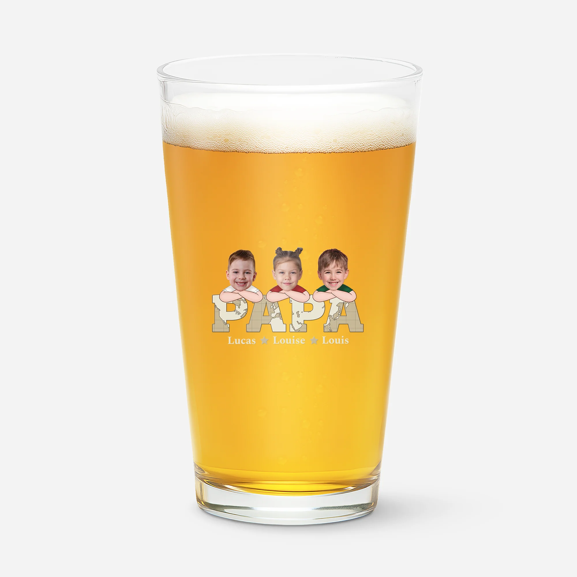 Verre À Bière Personnalisé - Photos Des Enfants De Papa