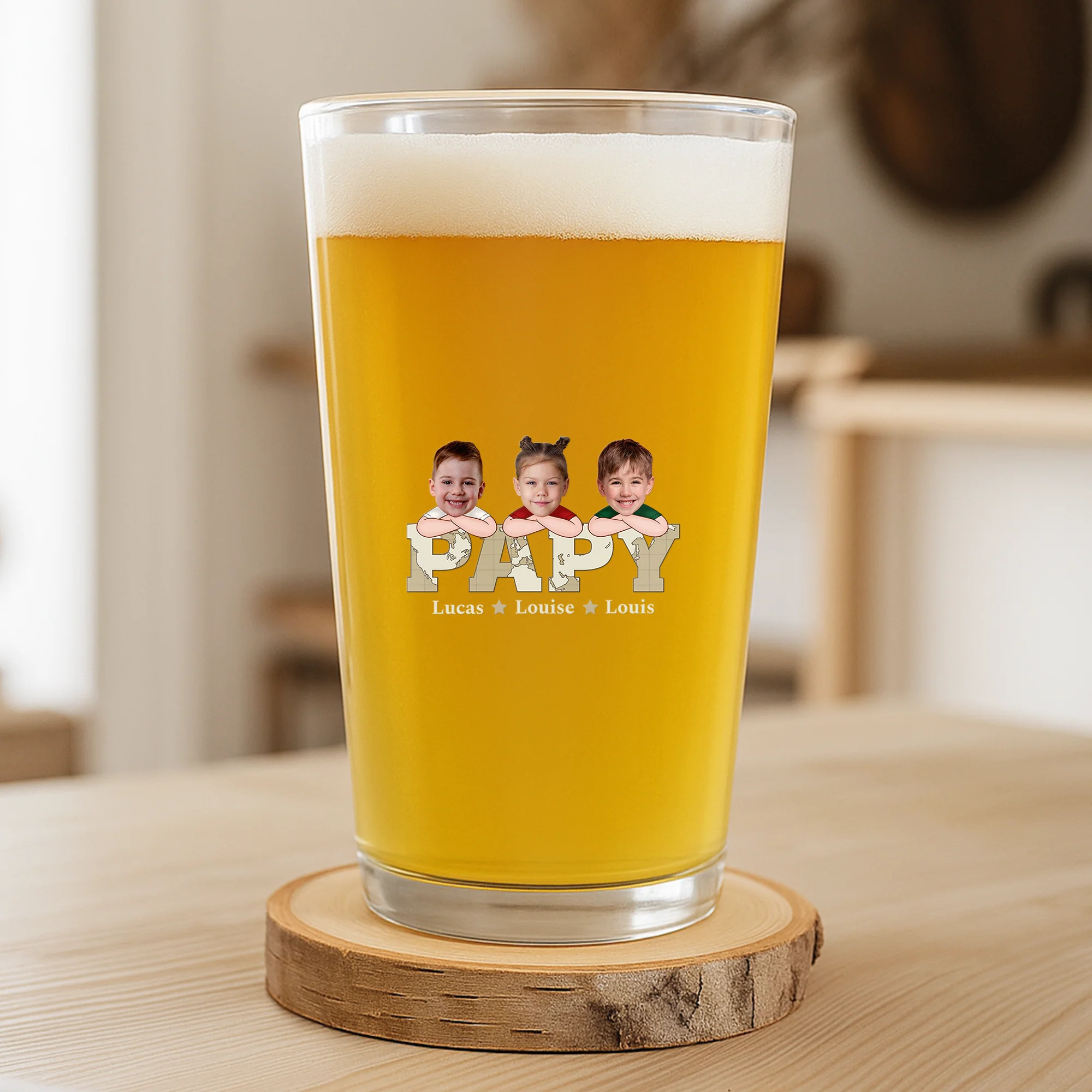 Verre À Bière Personnalisé - Photos Des Enfants De Papa - Image 2