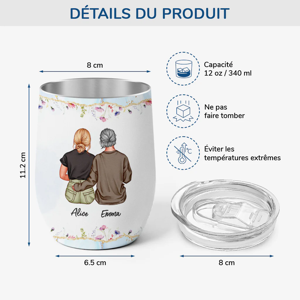 Cadeau Personnalisé Meilleure Amie - Vieille Amie - Mug Isotherme 355ml - Image 3