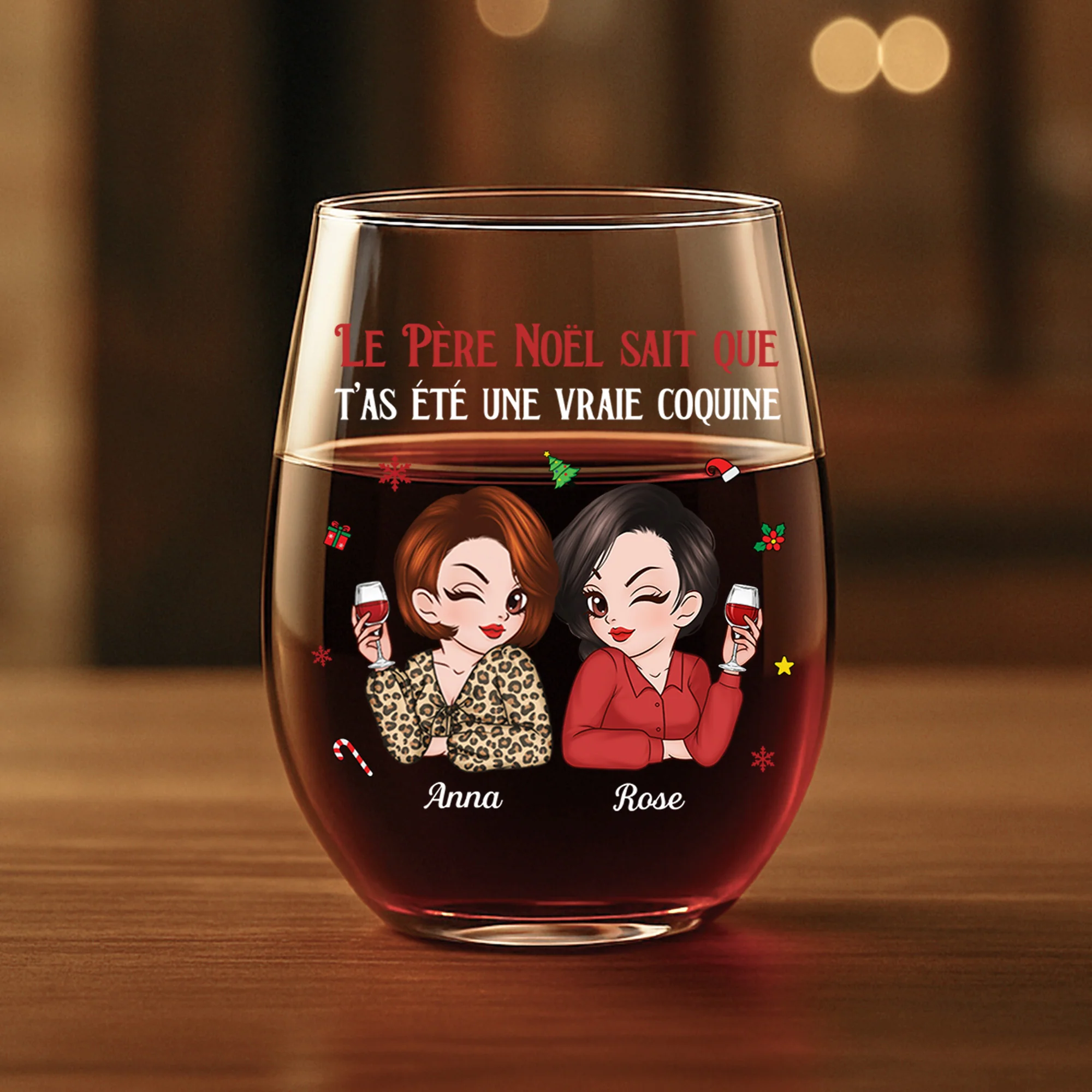 Verre À Vin Personnalisé - Le Père Noël Sait